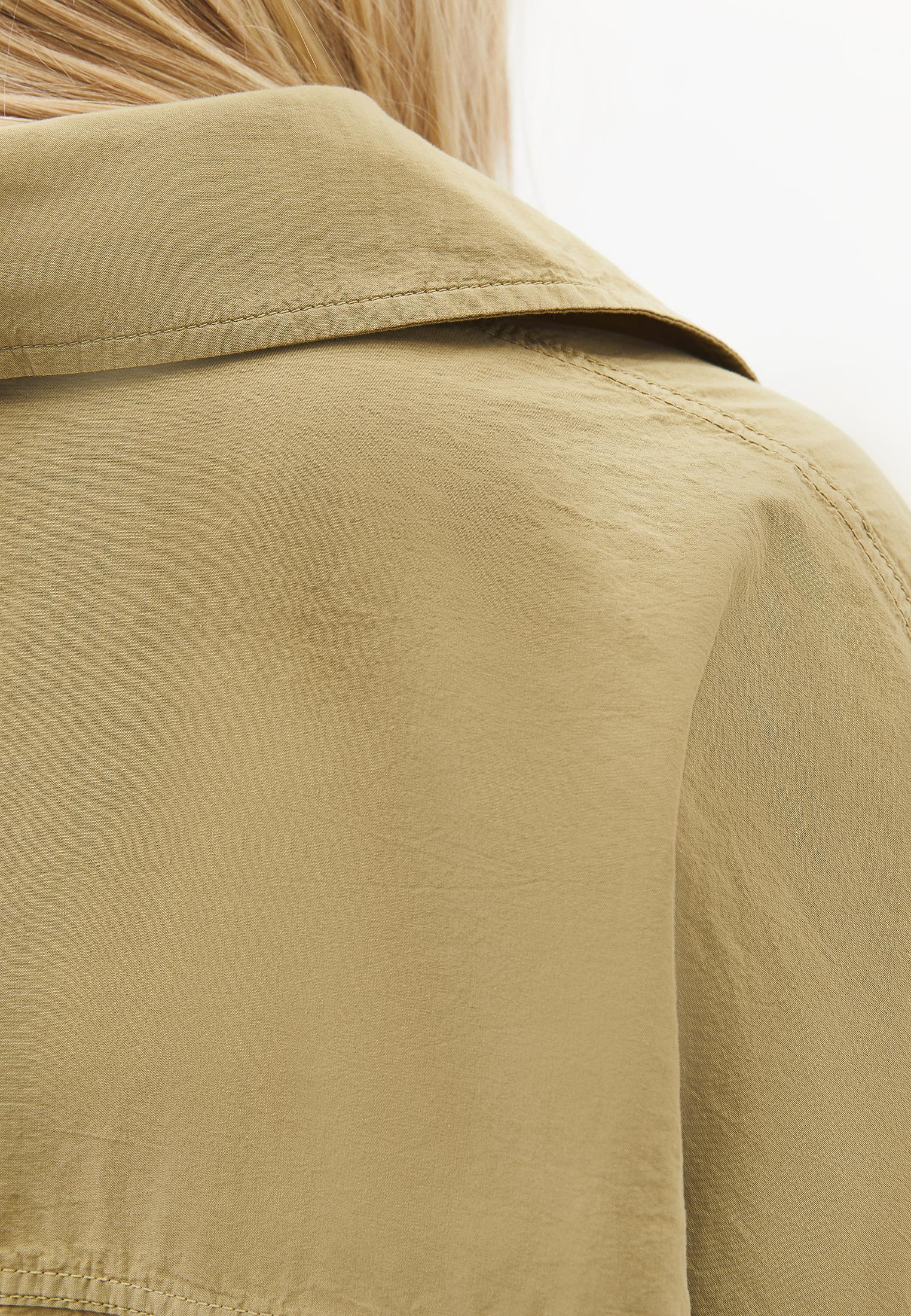 Oversized Long-Sleeve Shirt with Pocket Detail - GRAY GREEN