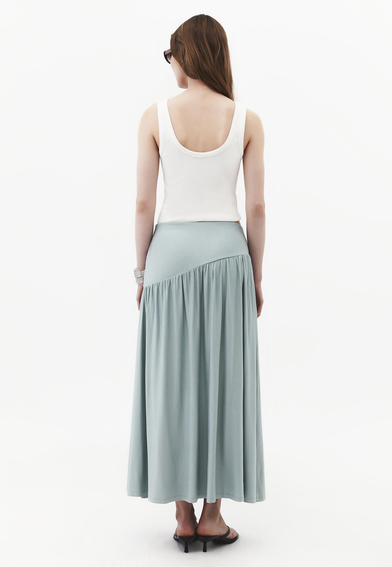 Flared Long Skirt - GREEN MILIEU
