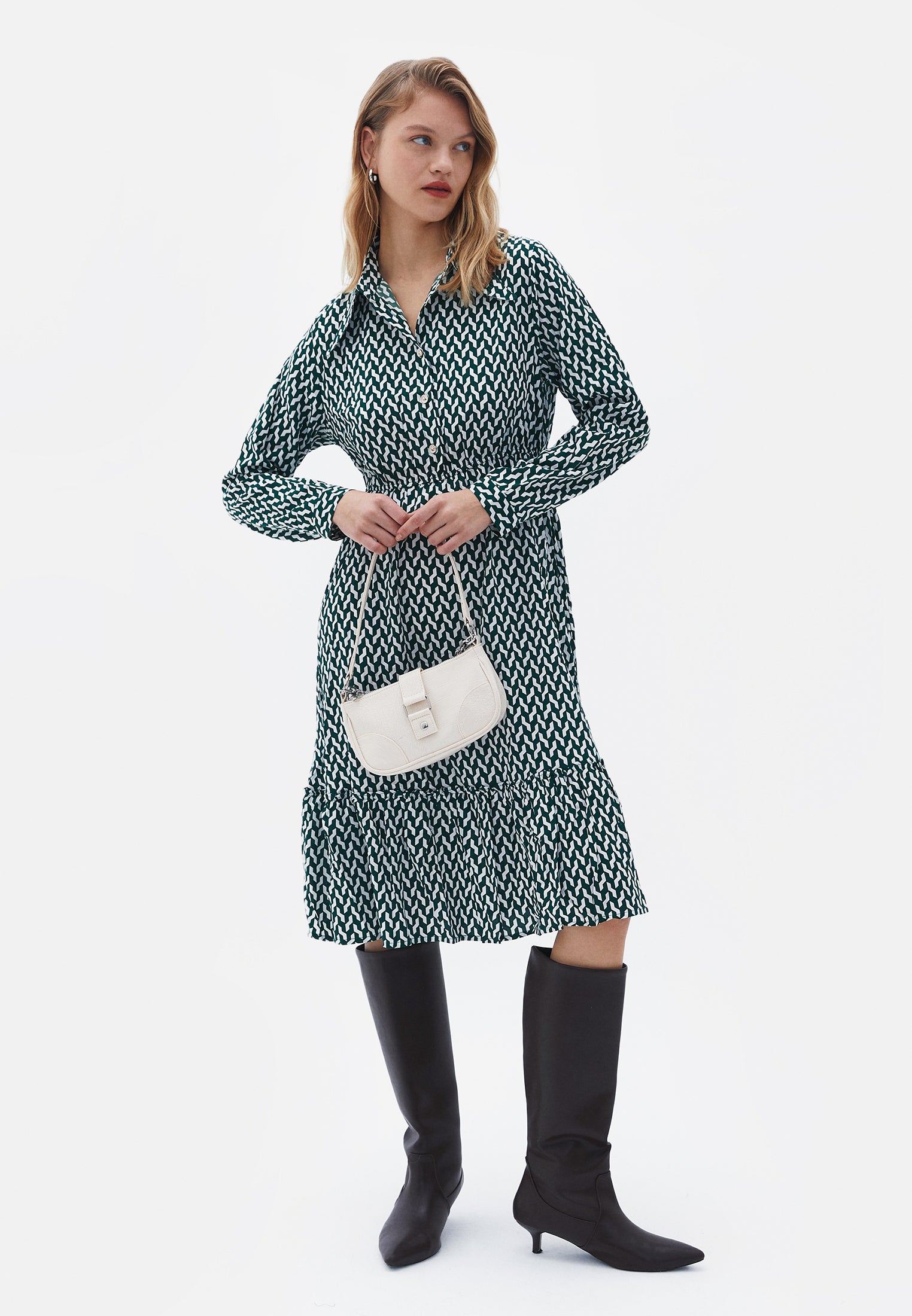 فستان ميدي - أخضر