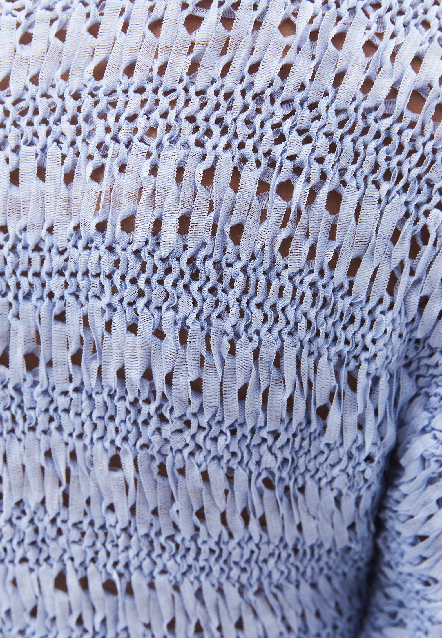 Openwork Batwing Sleeve Boat Neck Cropped Blouse - HALOGEN BLUE