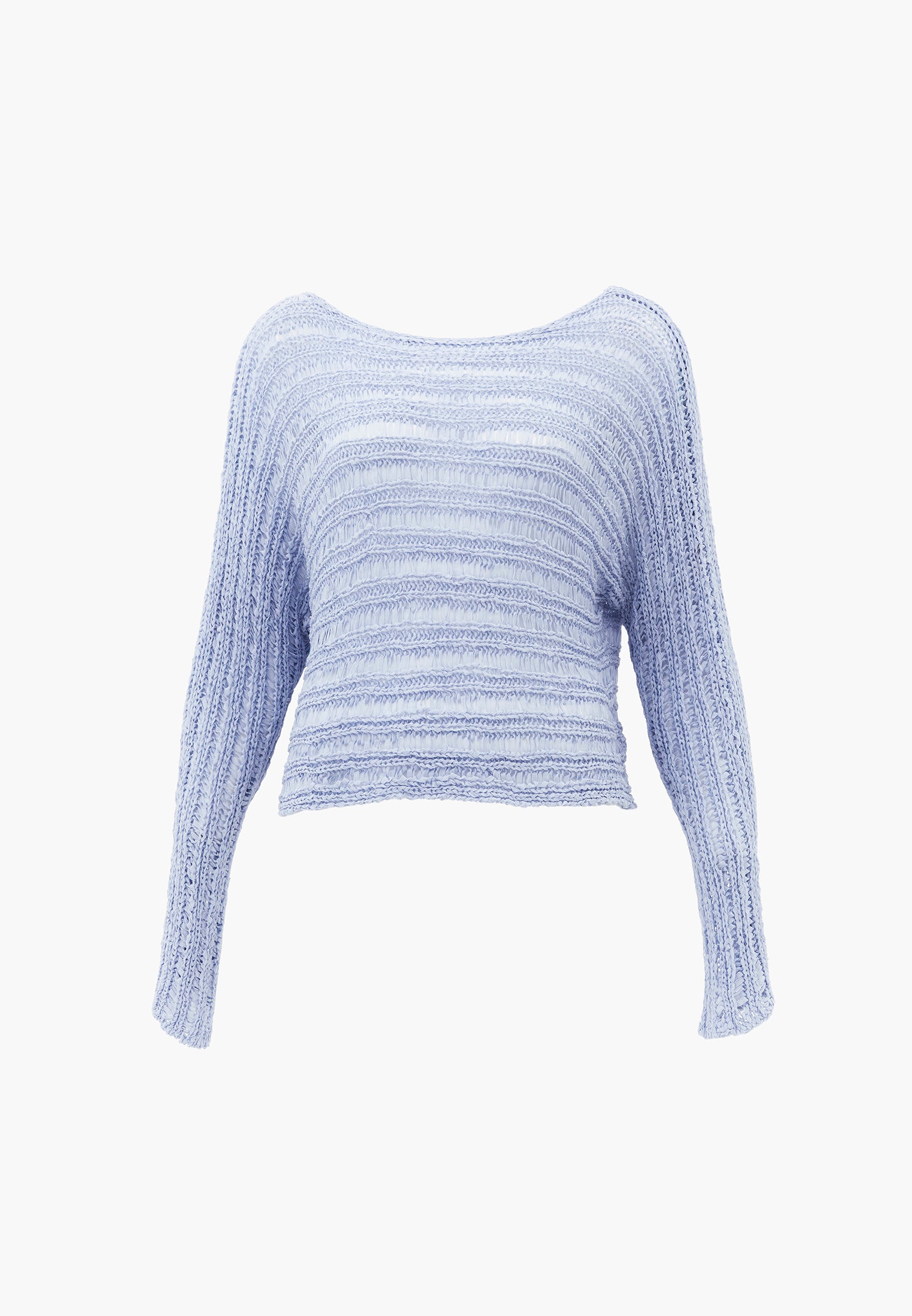 Ajour Standard Boat Neck Knit Sweater - HALOGEN BLUE