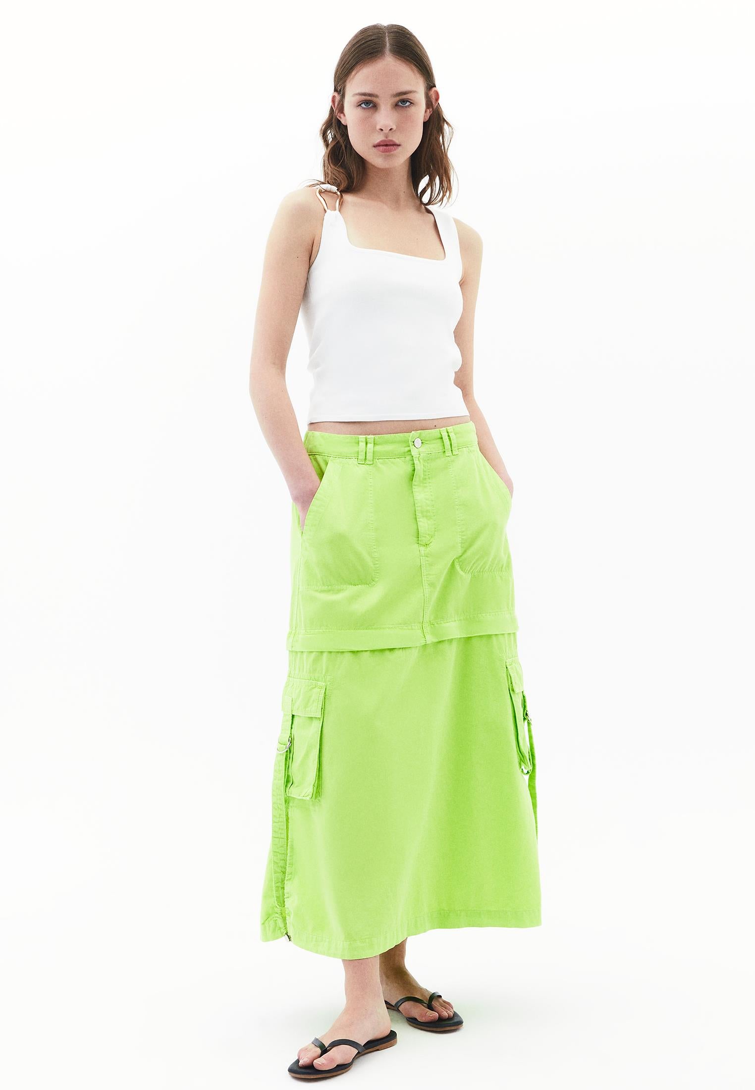 Buckled Crew Neck Tank Top - ICE MILK