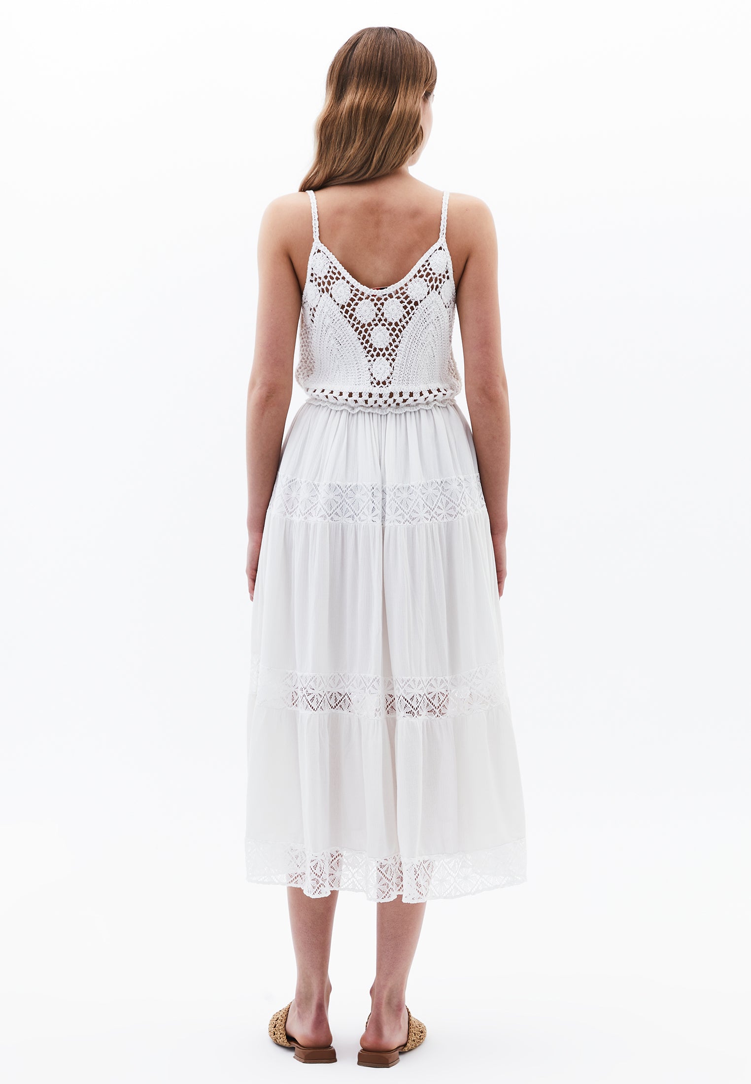 Bohemian Style Deep Neck Dress - ICE MILK