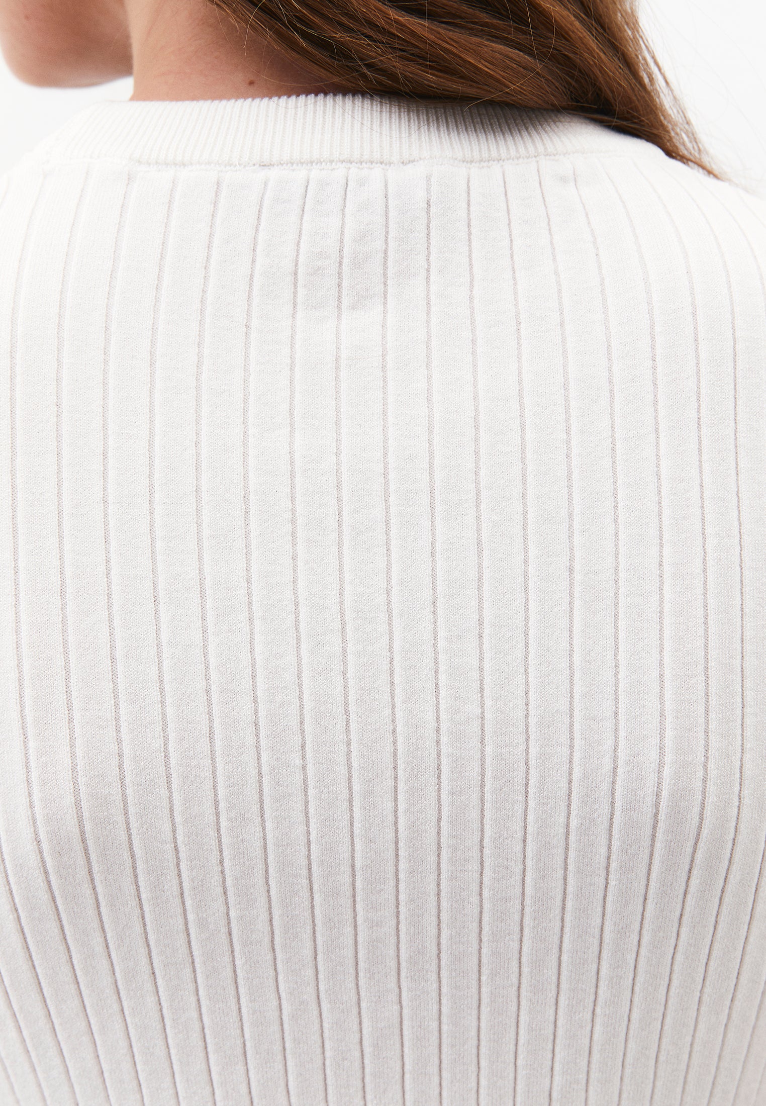Ribbed Crew Neck Short Sleeve Sweater - ICE MILK