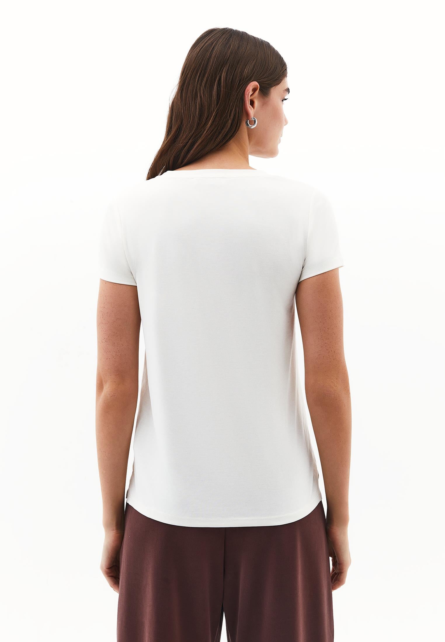 V Neck Slim Fit Short Sleeve T-Shirt - ICE MILK