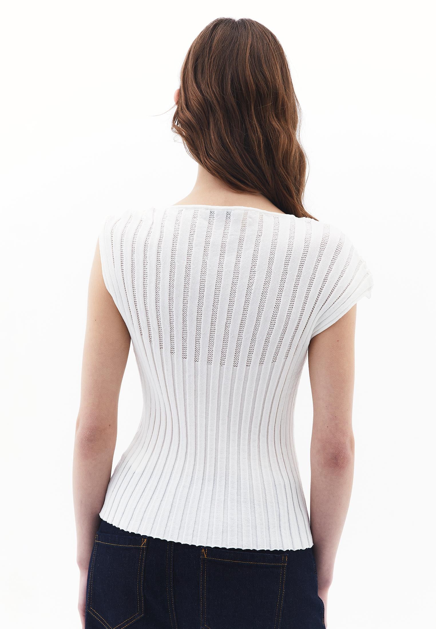 Boat Neck Blouse - ICE MILK