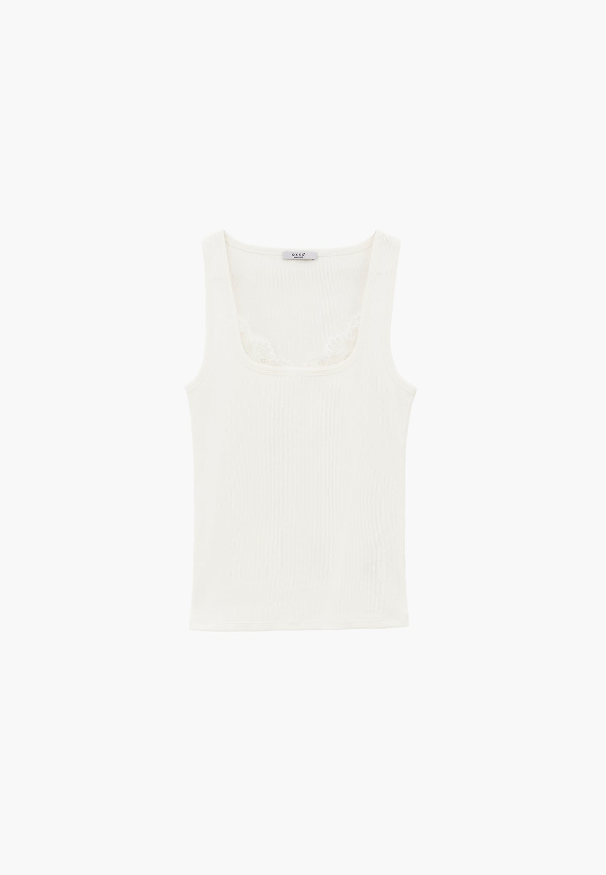 Sleeveless Bodycon Tank Top with Square Neckline - ICE MILK