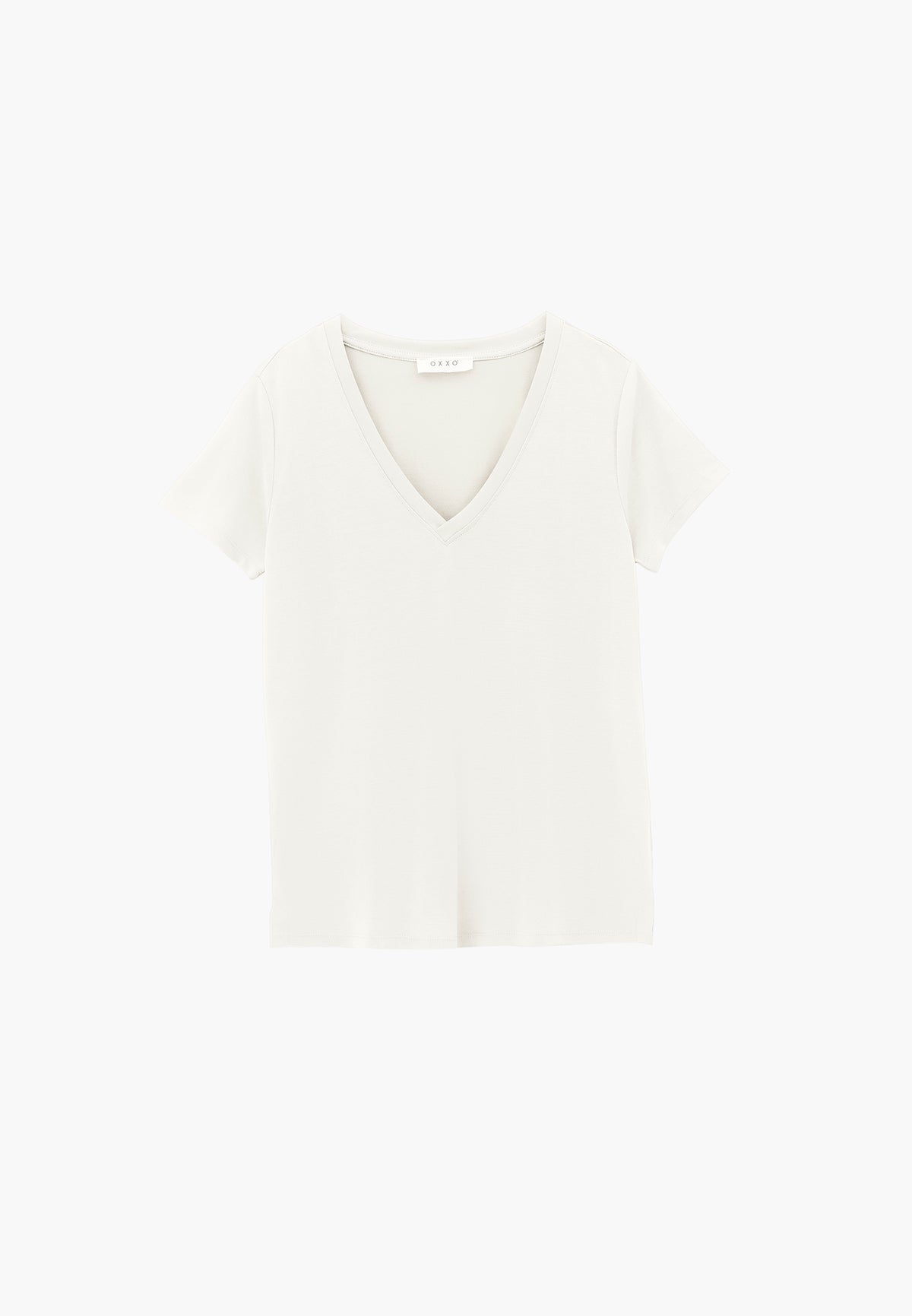 V Neck T-Shirt - Cream