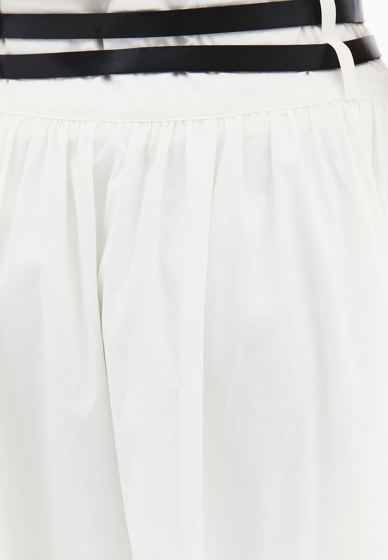 Belted Ultra High Waist Long Skirt - ICE MILK
