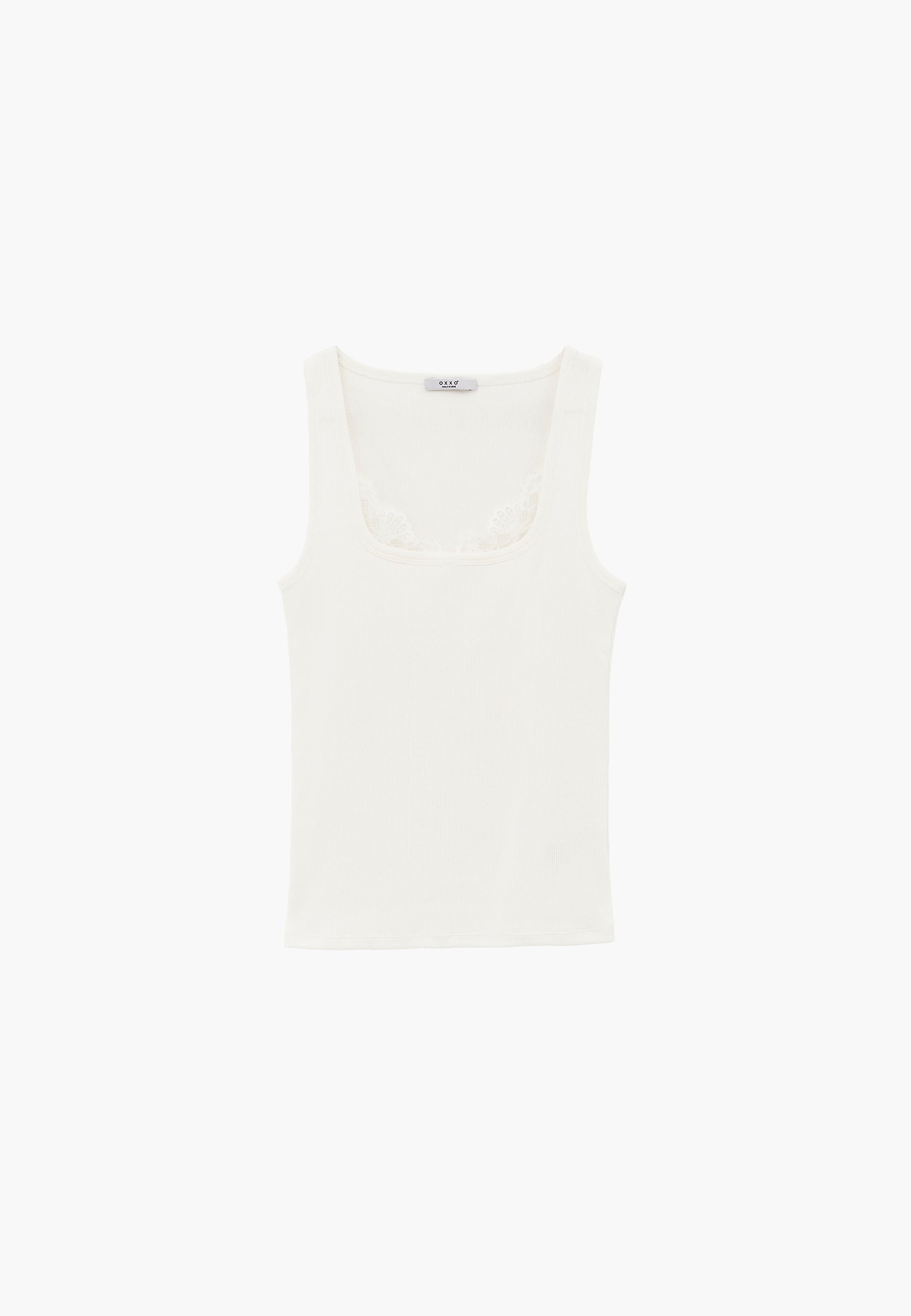 Sleeveless Bodycon Tank Top with Square Neckline - ICE MILK