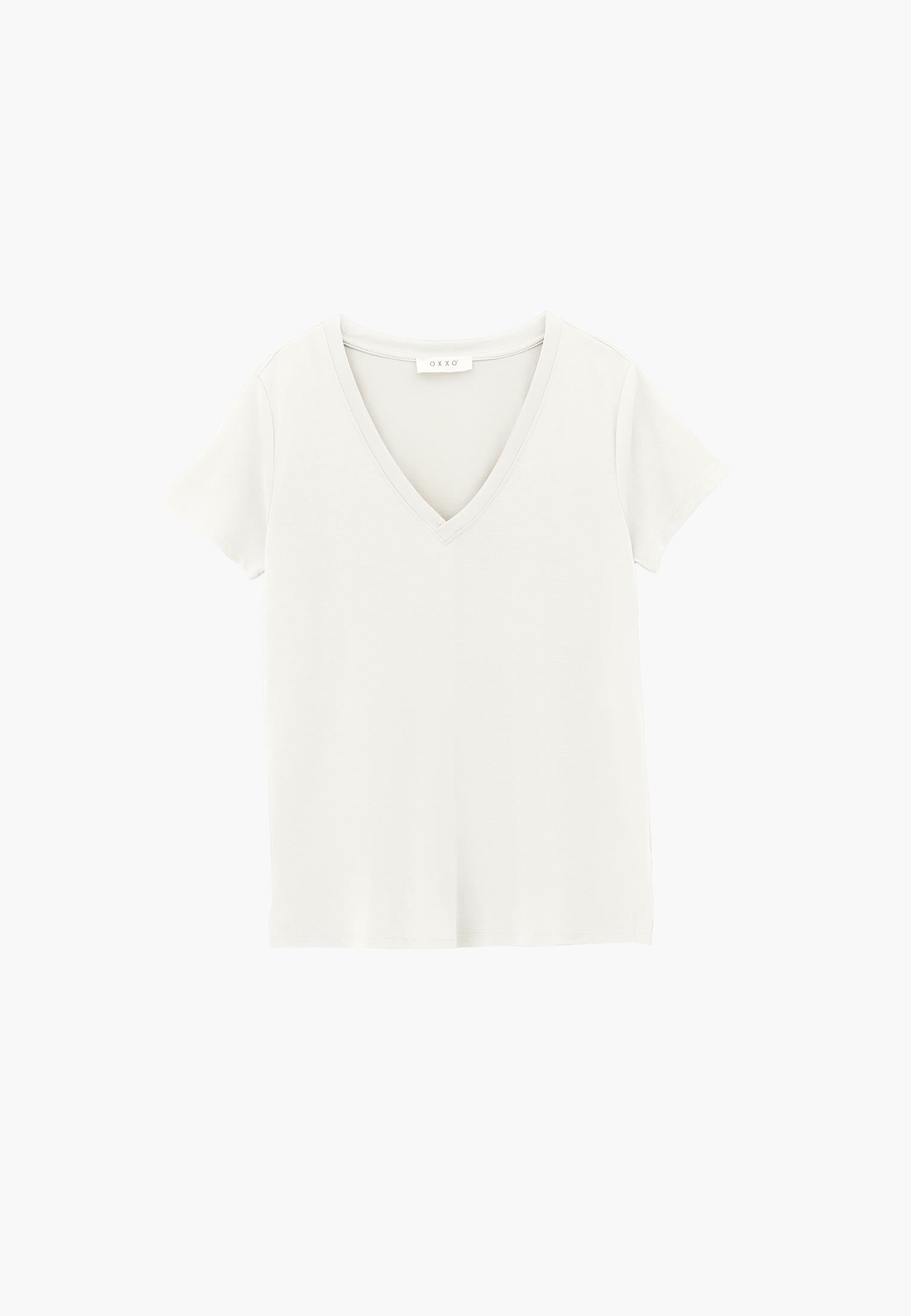 V Neck T-Shirt - ICE MILK