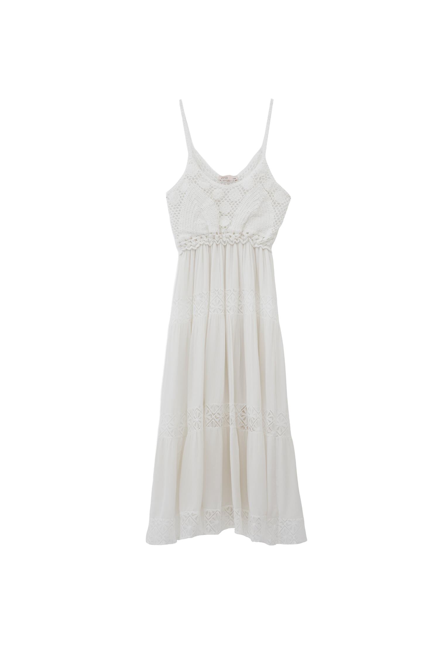 Bohemian Style Deep Neck Dress - ICE MILK