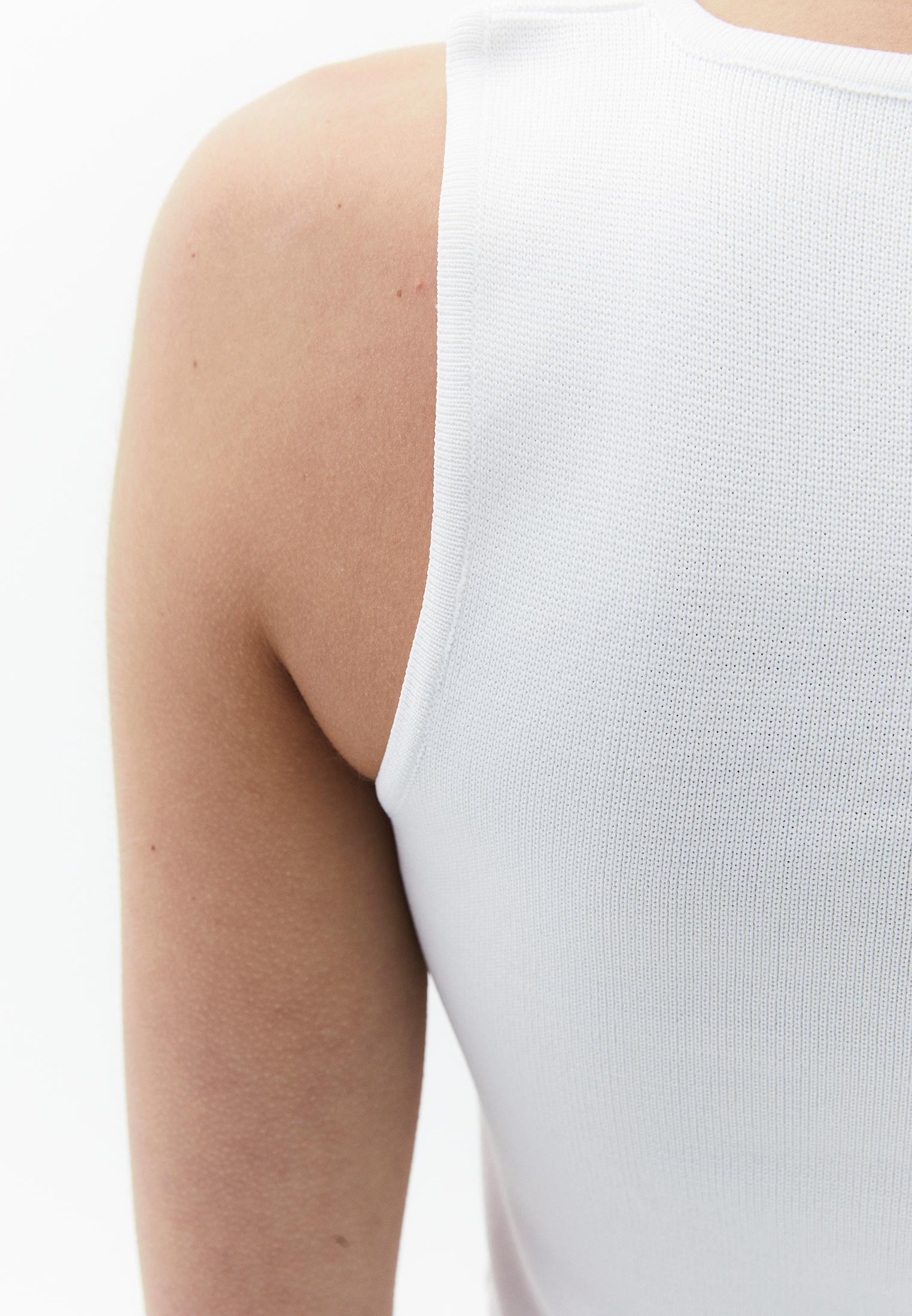 Buckled Crew Neck Tank Top - ICE MILK