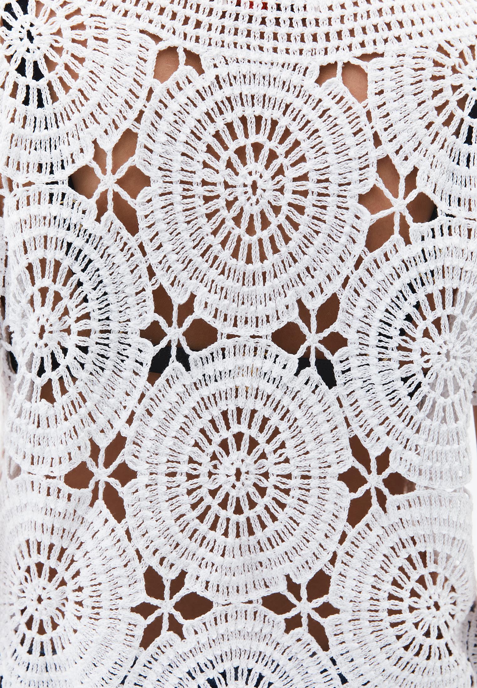 Ajour Cropped Blouse - ICE MILK