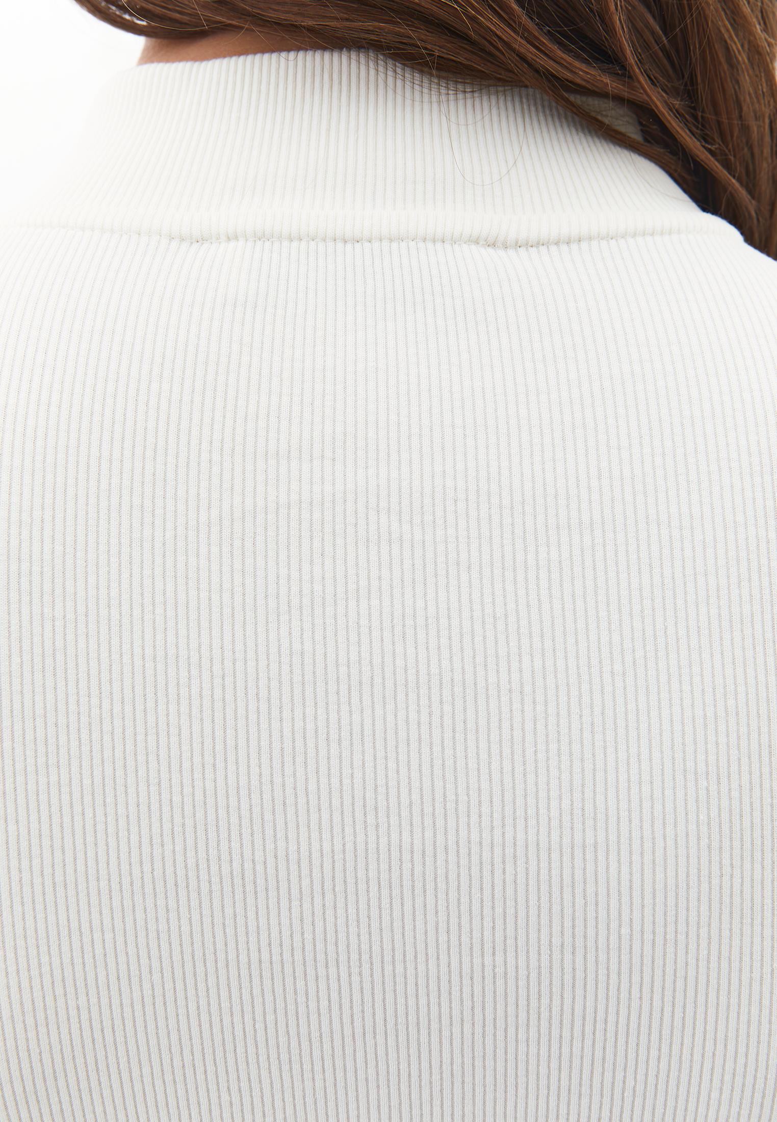 High Neck T-Shirt With Zipper Detail - ICE MILK