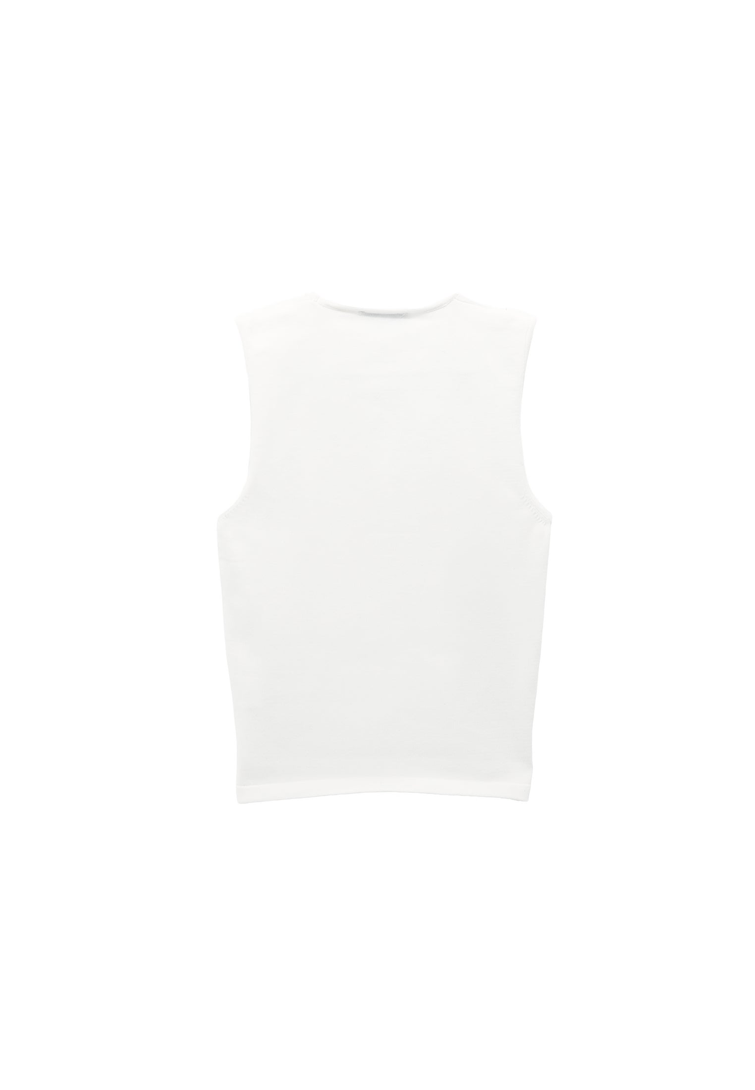 V Neck Sleeveless Bodycon Tank Top - ICE MILK