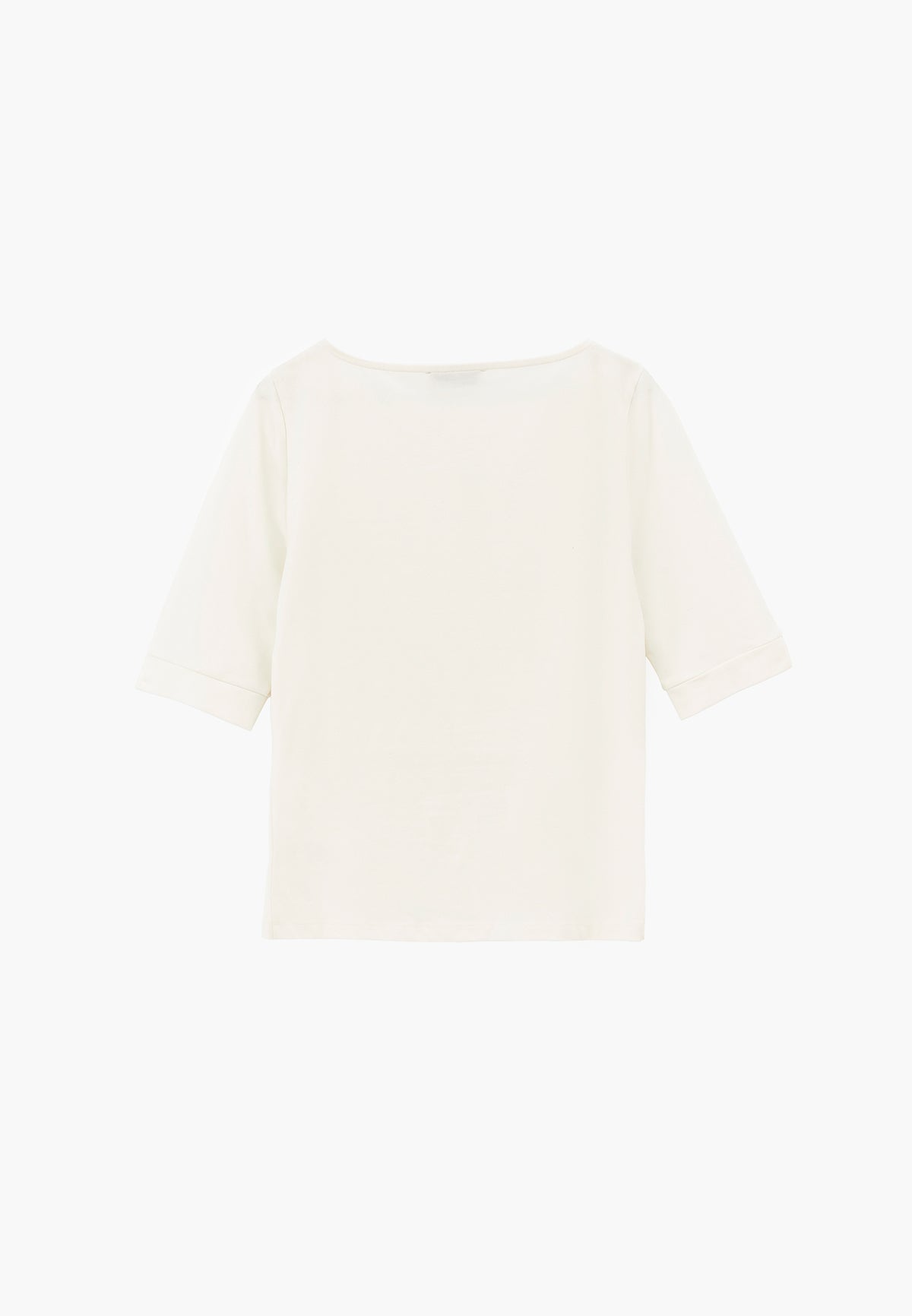 Boat Neck Half Sleeve Bodycon T-Shirt - ICE MILK