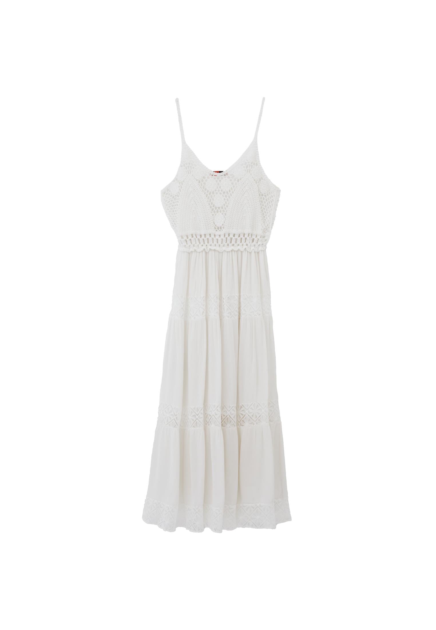 Bohemian Style Deep Neck Dress - ICE MILK