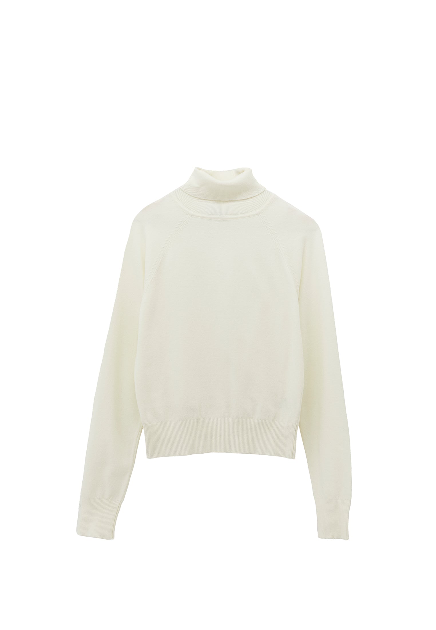 SLIM FIT TURTLENECK SWEATER - ICE MILK