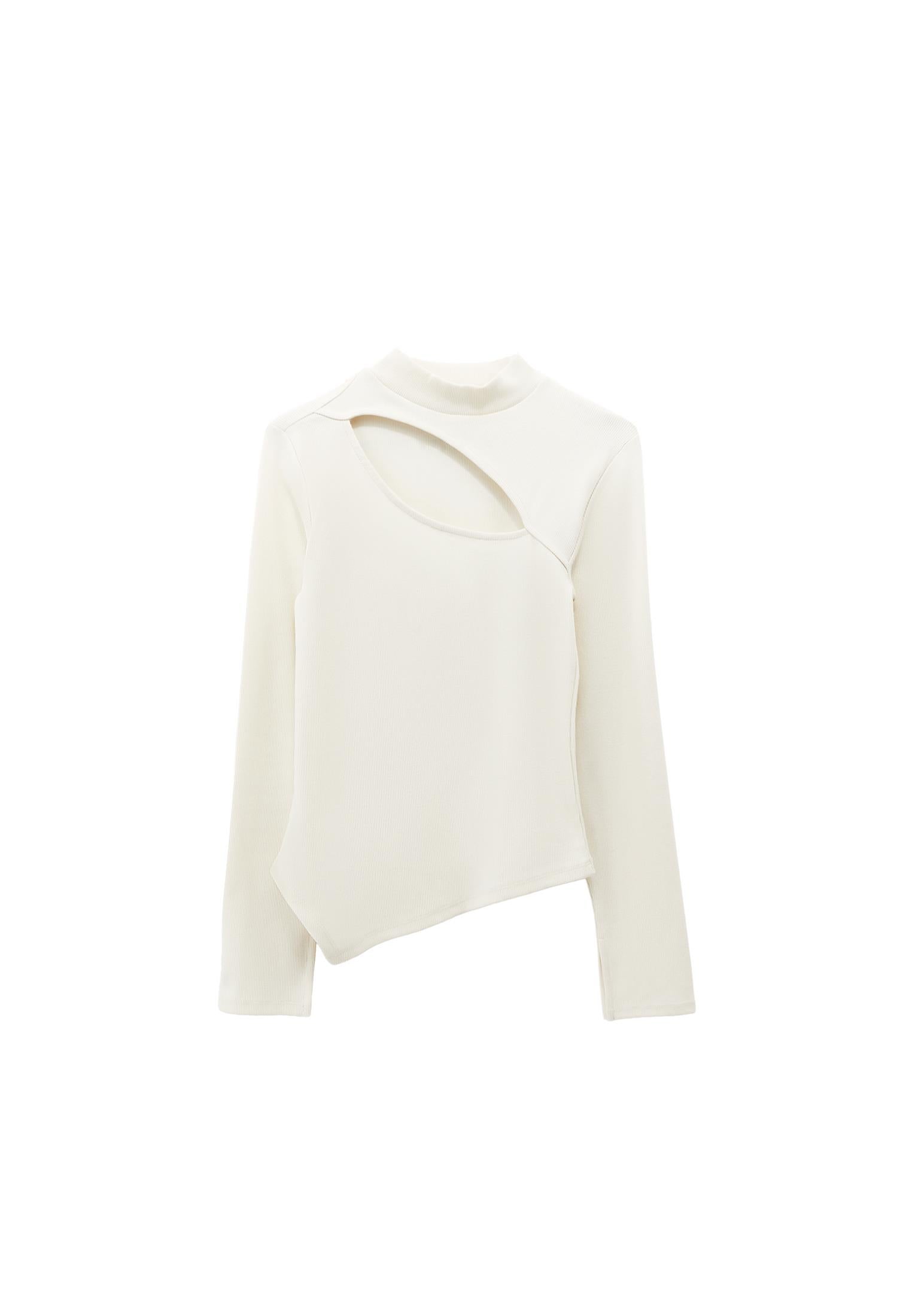 تي شيرت بأكمام طويلة بتفاصيل مقطوعة - ICE MILK