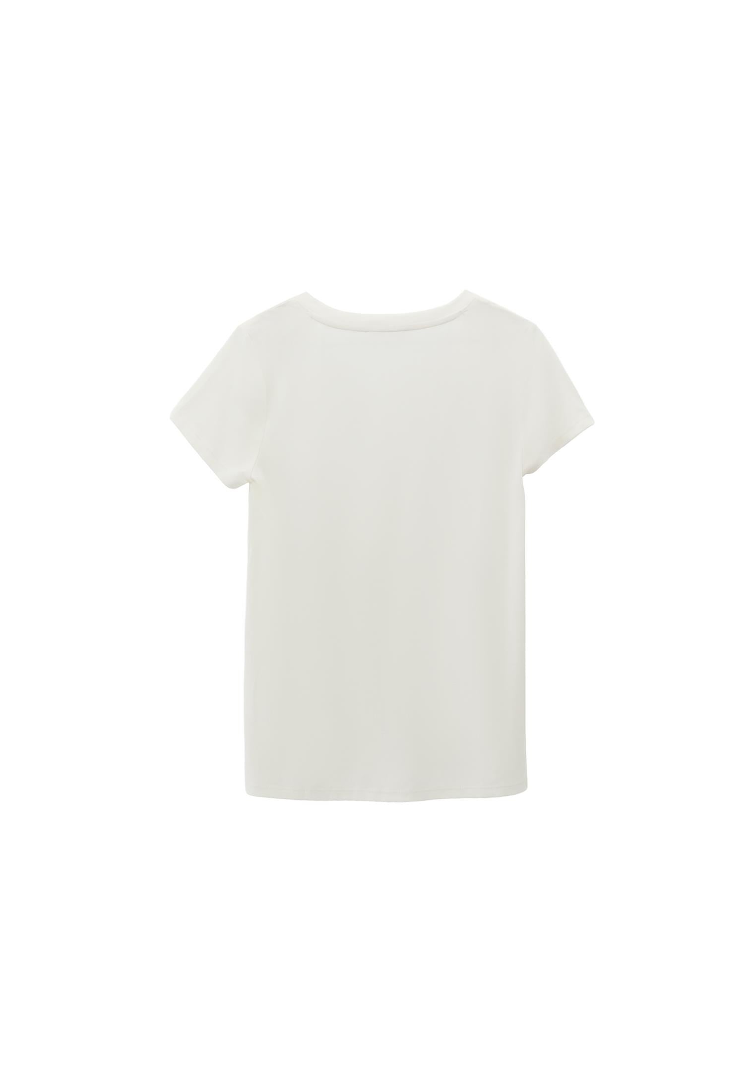 V Neck Slim Fit Short Sleeve T-Shirt - ICE MILK