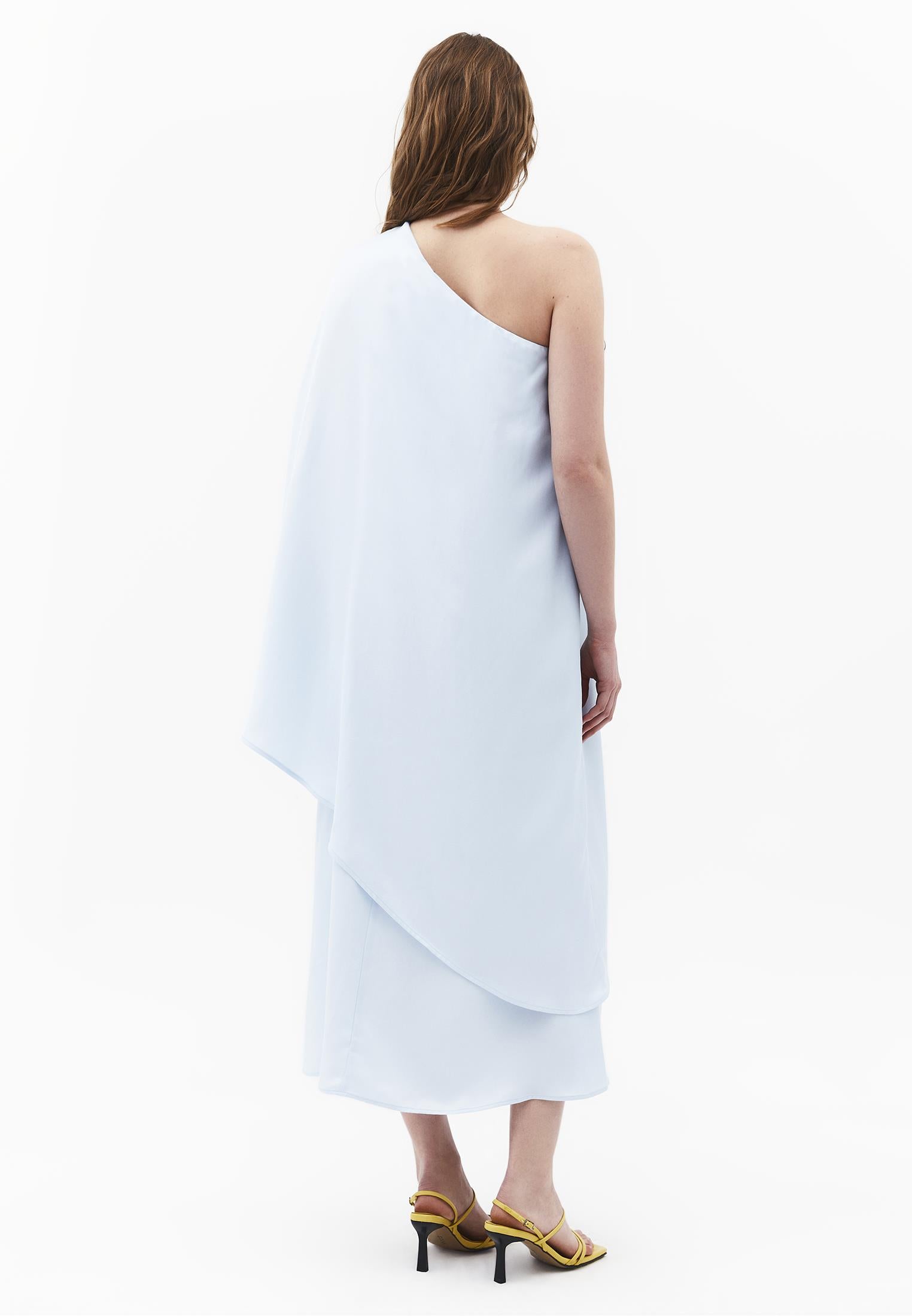 Asymmetric One Shoulder Long Dress - ICE WATER