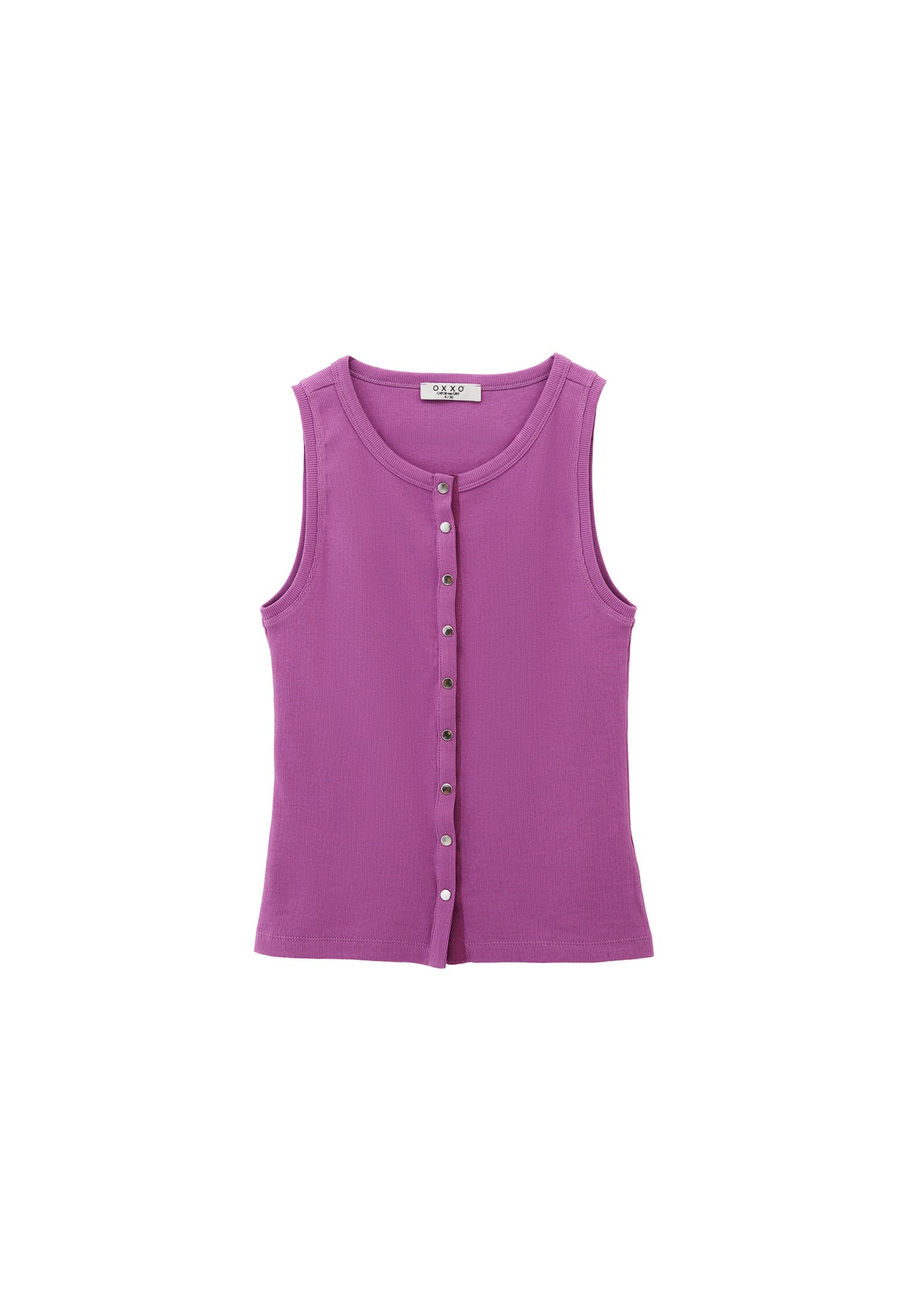Sleeveless Tank Top With Crew Neck - IRIS ORCHID