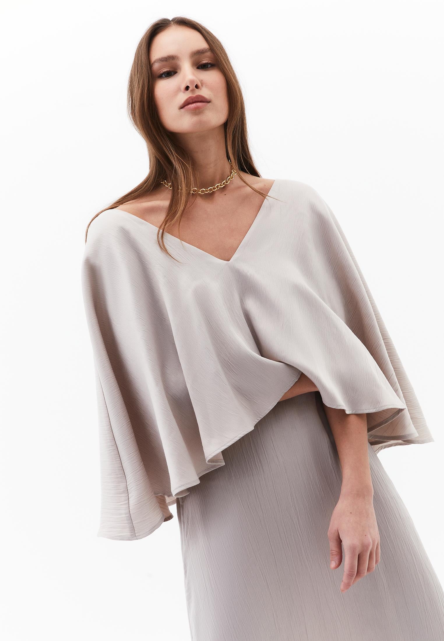 V Neck Long Dress - ISLAND FOSSIL