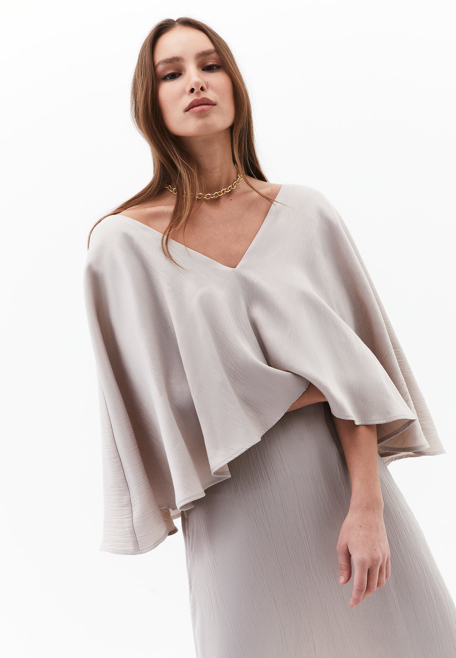 V neck long dress - ISLAND FOSSIL