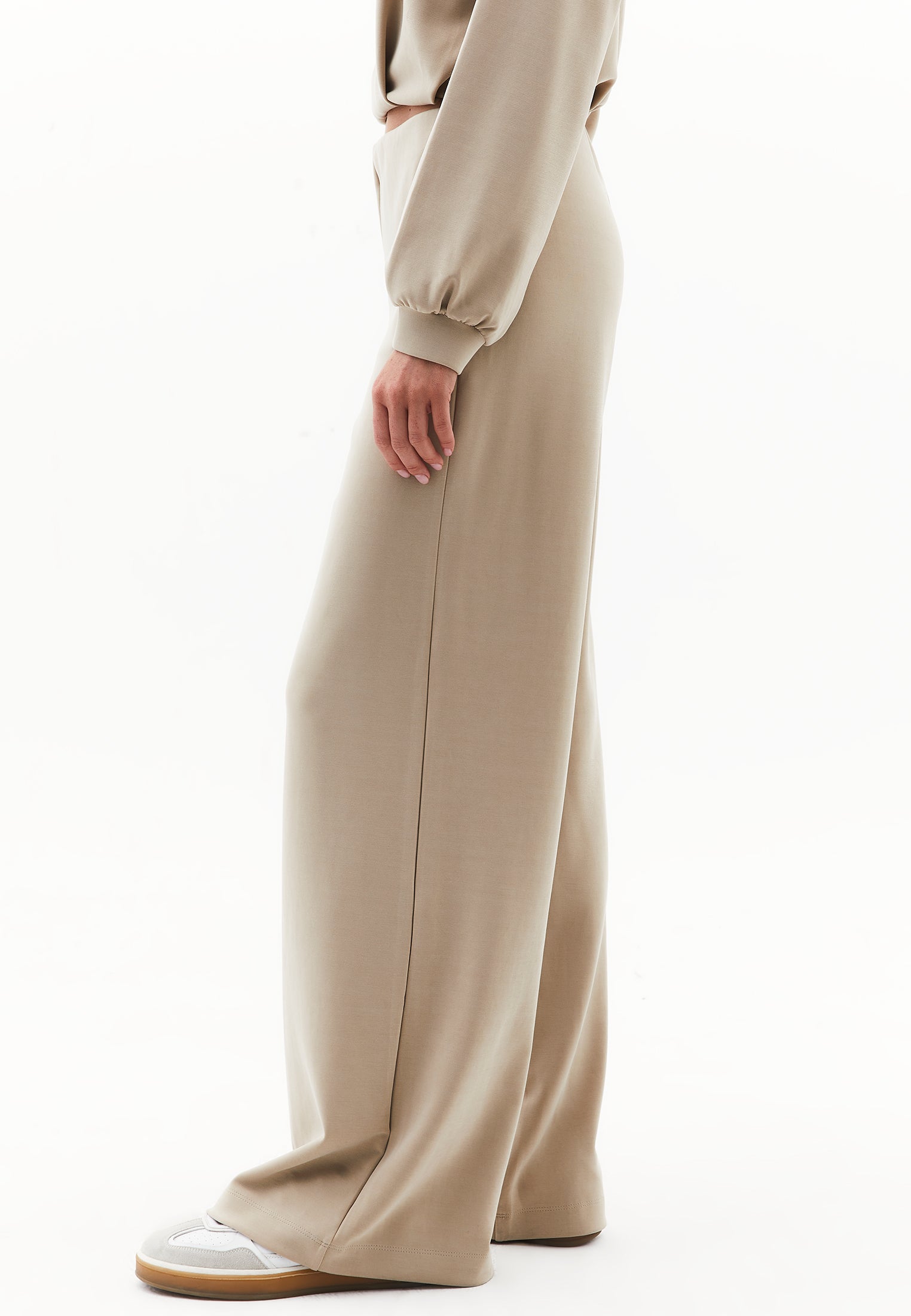 Modal content wide leg pants - ISLAND FOSSIL