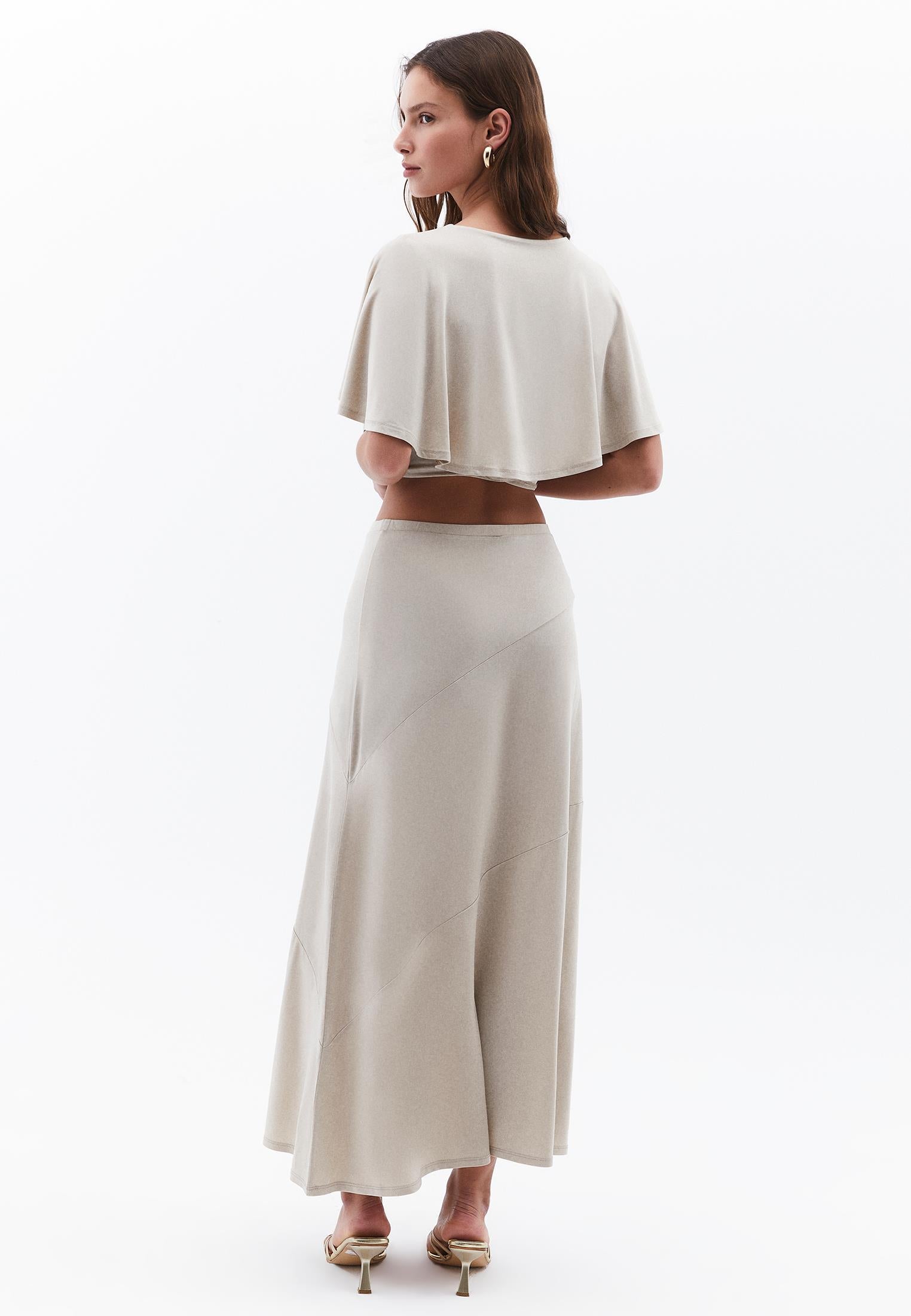 Long Skirt With Cut A-Shape - ISLAND FOSSIL