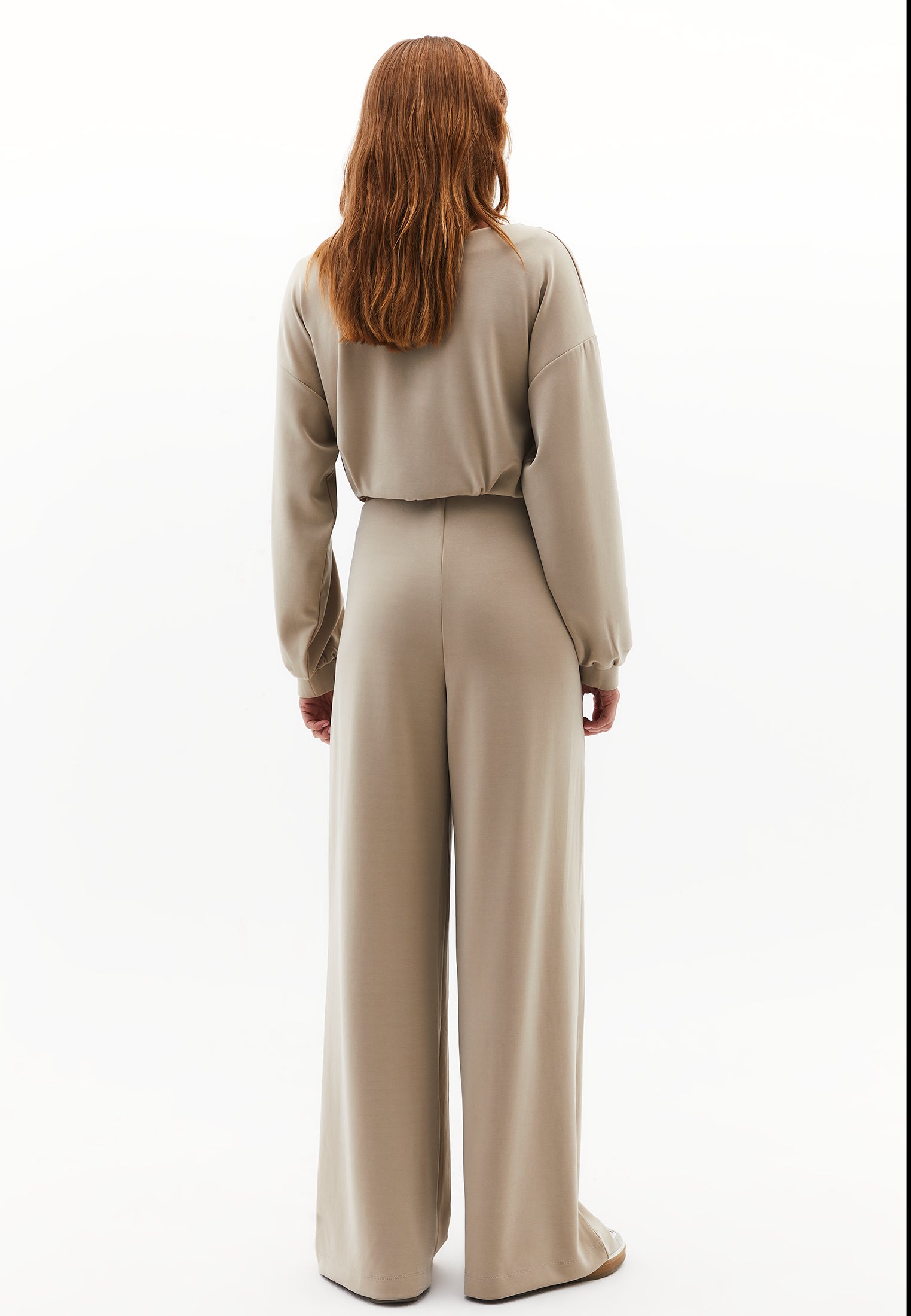 Modal content wide leg pants - ISLAND FOSSIL