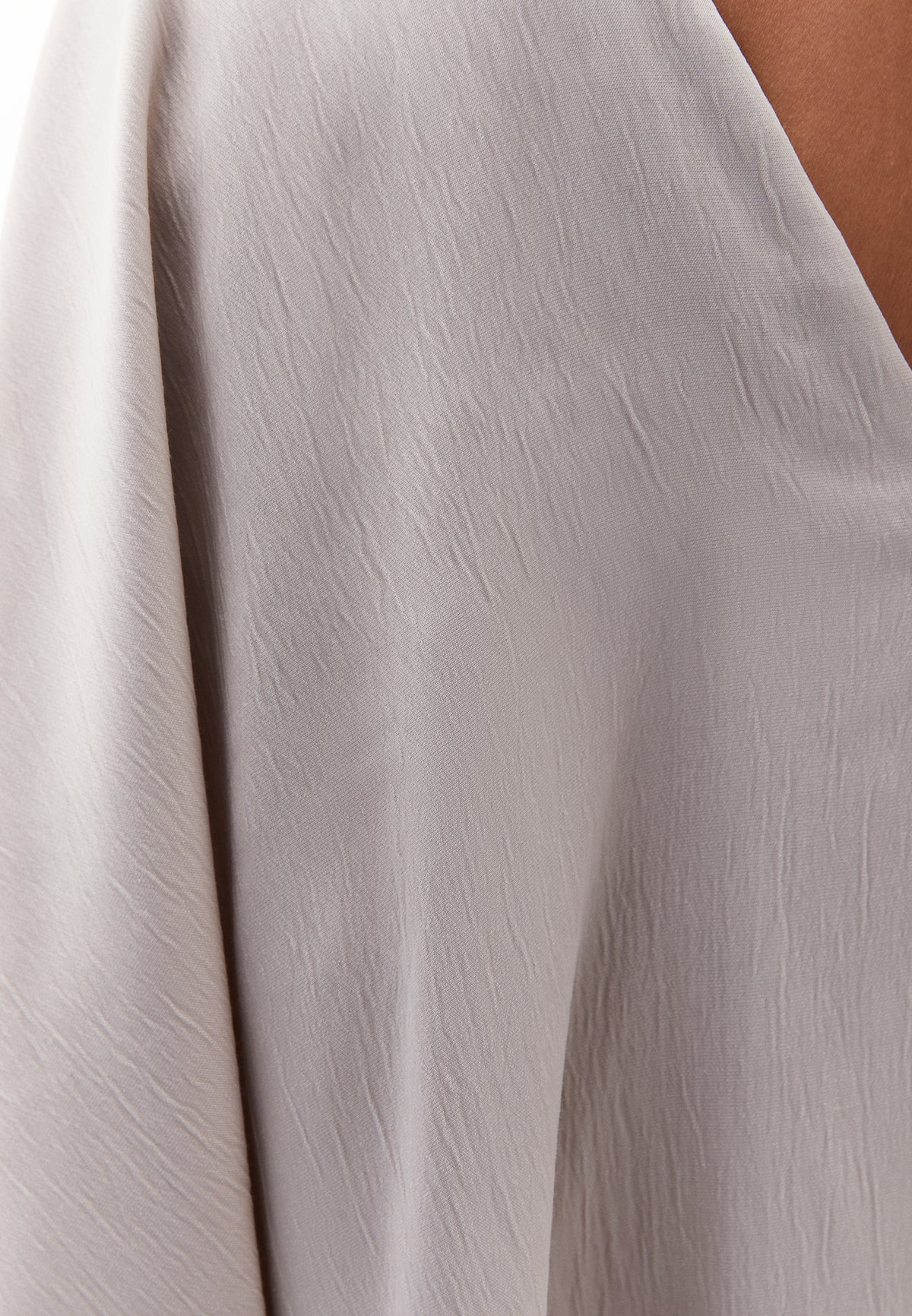 V Neck Long Dress - Beige