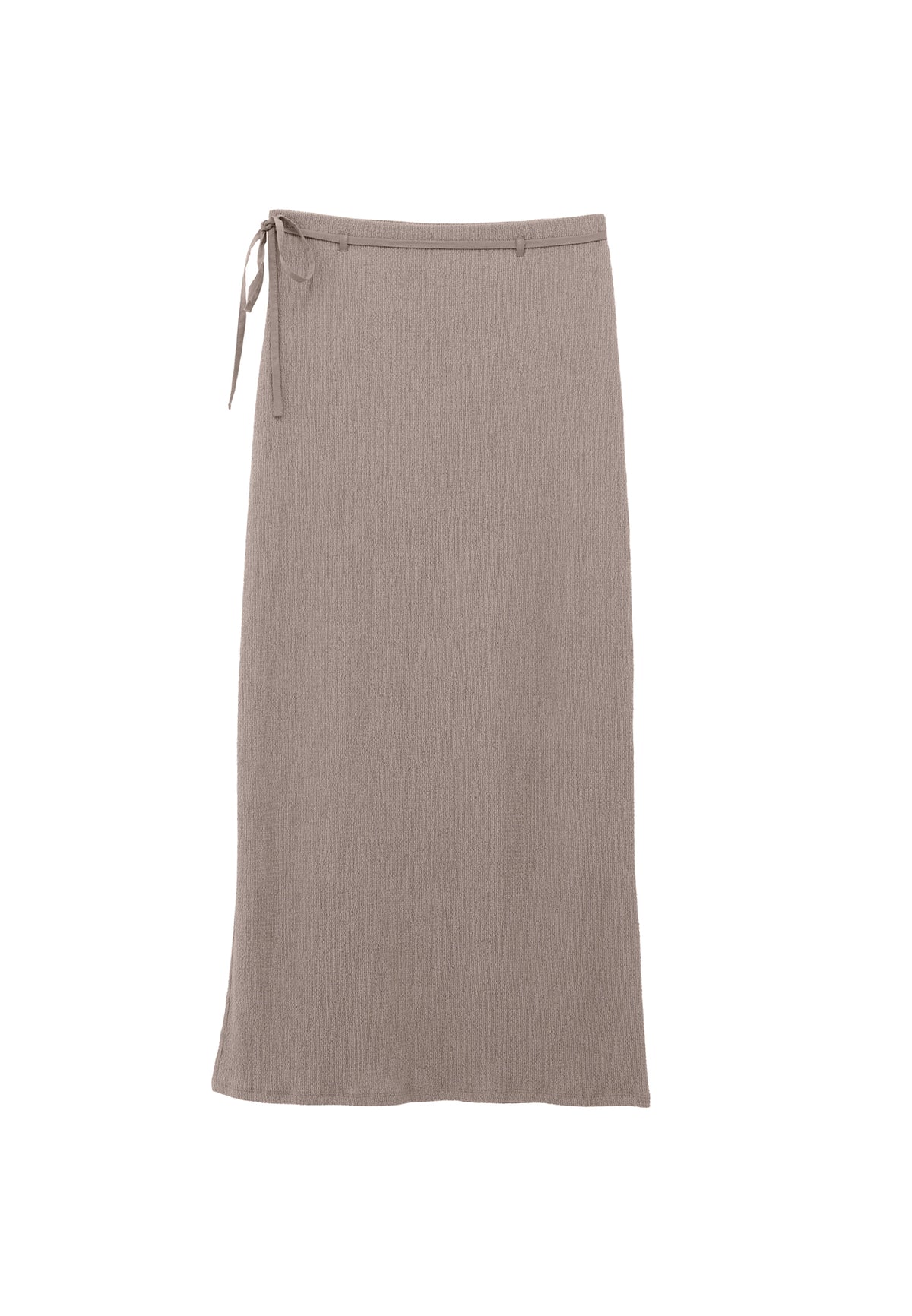 High Waist Slit Detailed Maxi Skirt - Beige