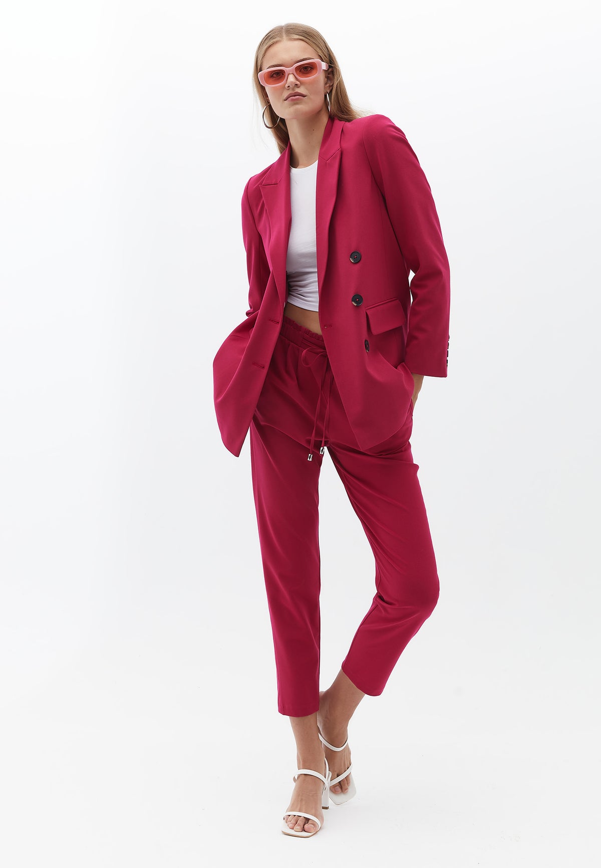 Boyfriend Fit Jacket - Pink