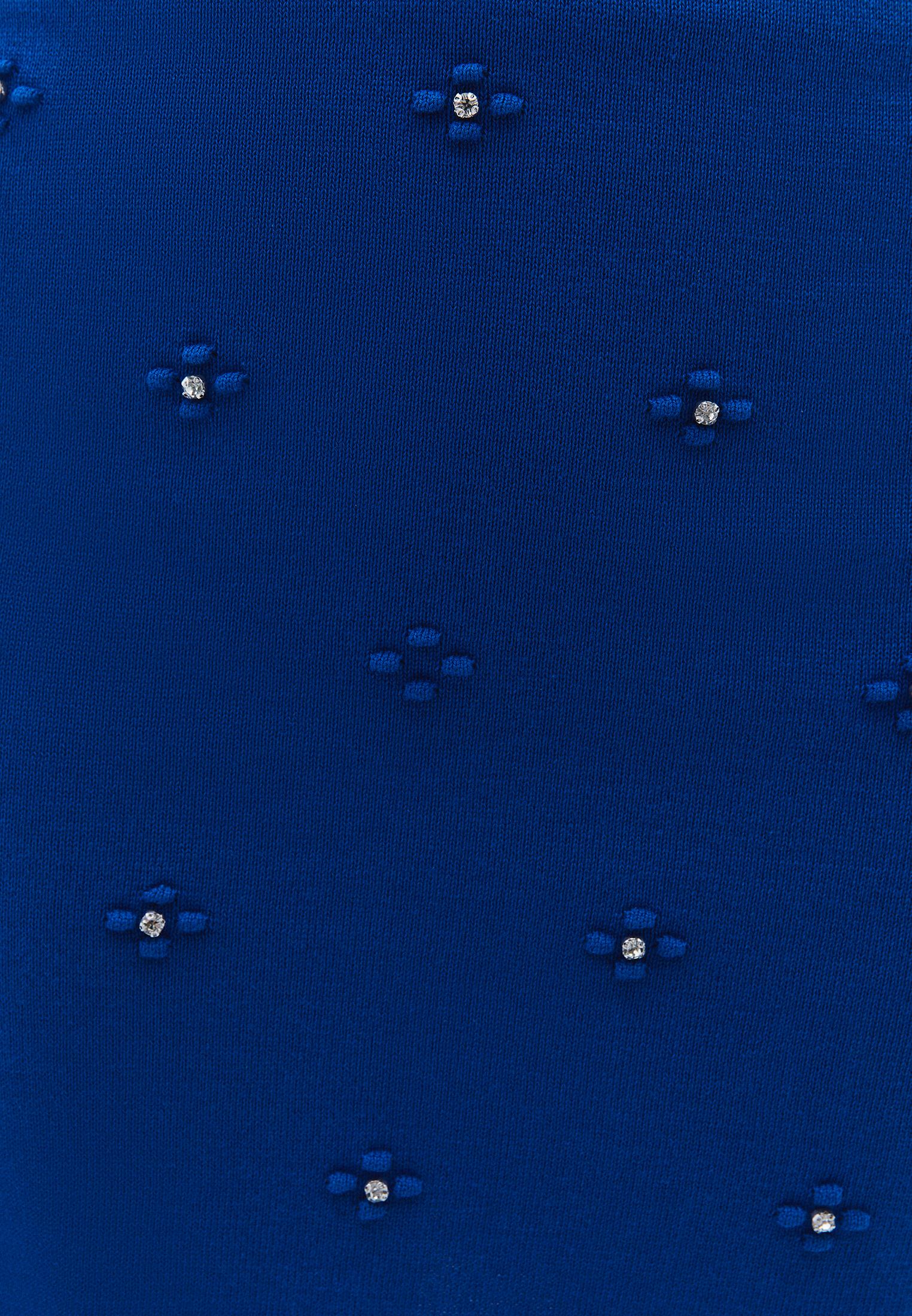 Short Slim Skirt With Stone Details - LAPIS BLUE