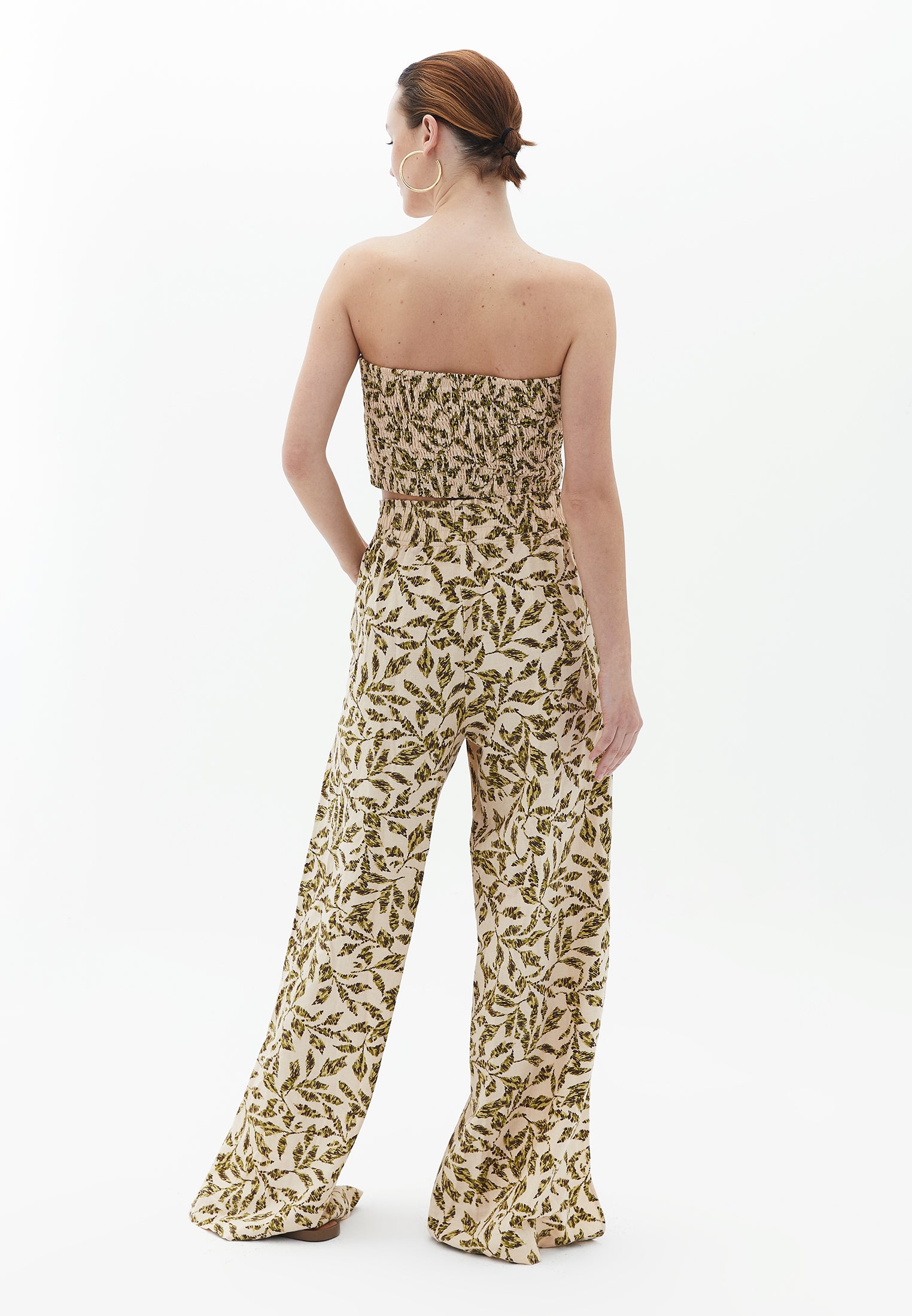 Ultra high waist pants - LEAF COMB
