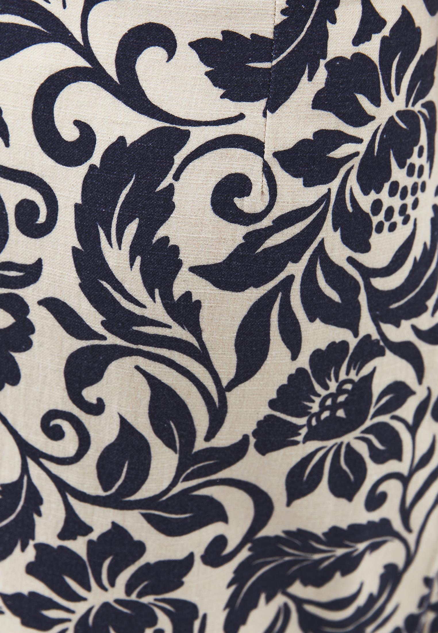 Long Belted Printed A-Line Skirt - LEAF COMB
