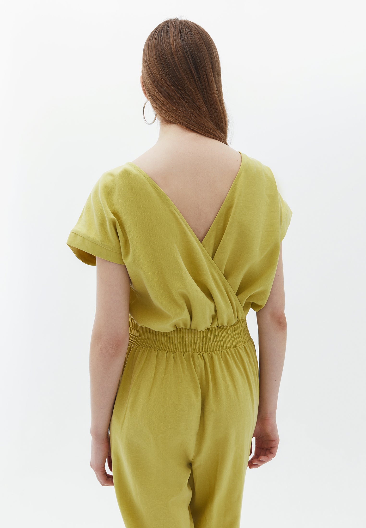 BELTED JUMPSUIT - LEEK GREEN