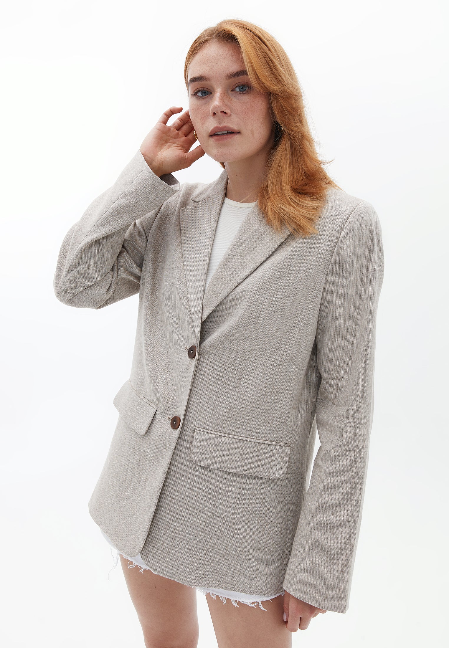 Oversize jacket - LIGHT POTTING SOIL