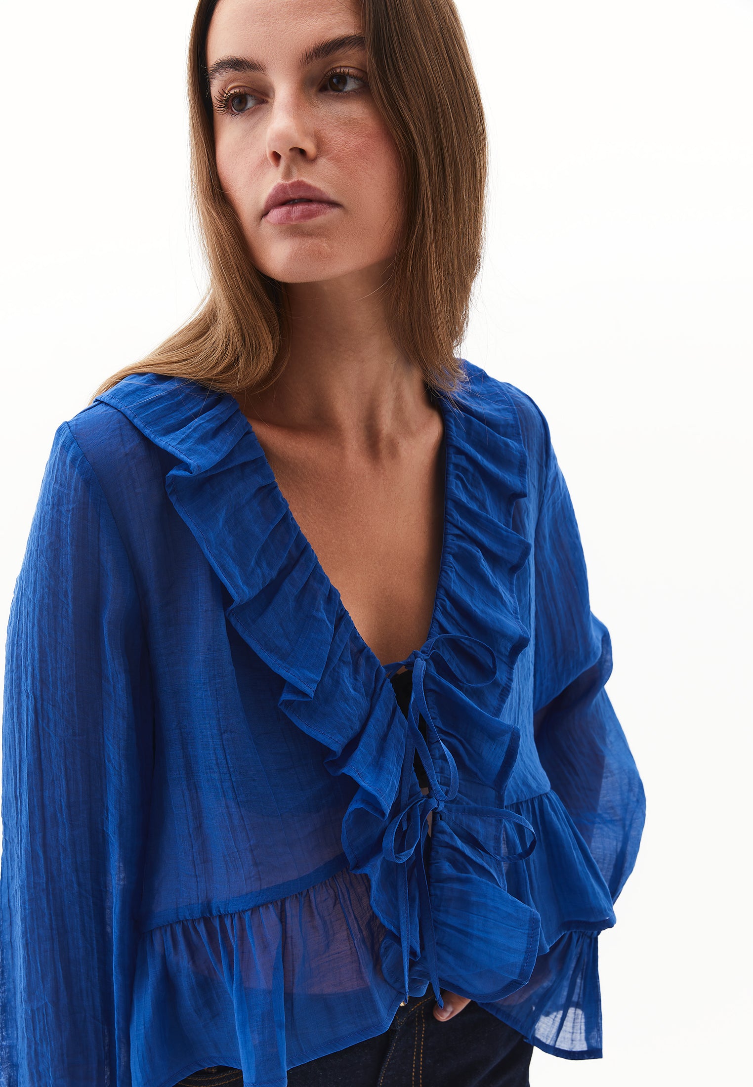 Long sleeve ruffled blouse - LIMOGES