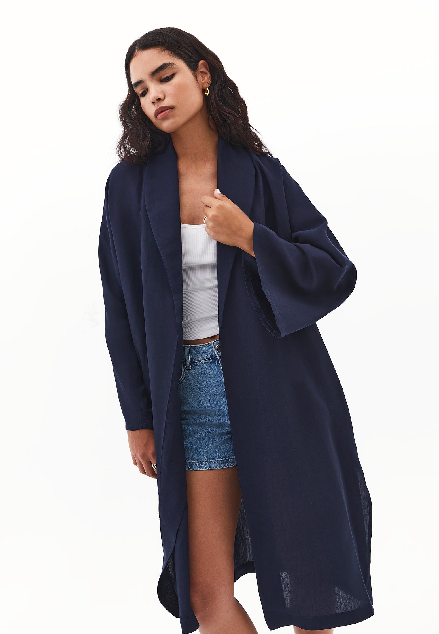Shawl collar kimono - MIDNIGHT