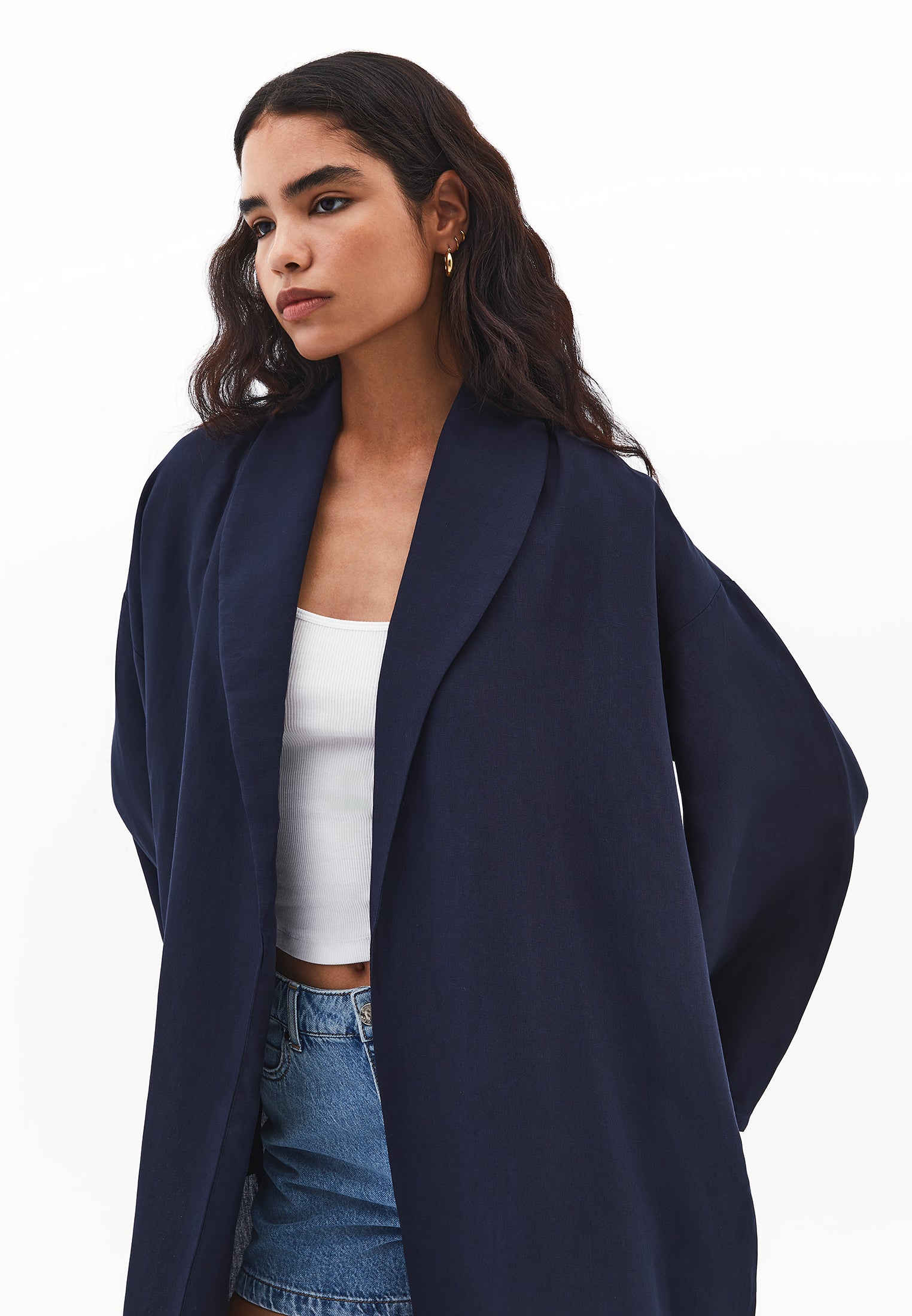 Shawl collar kimono - MIDNIGHT