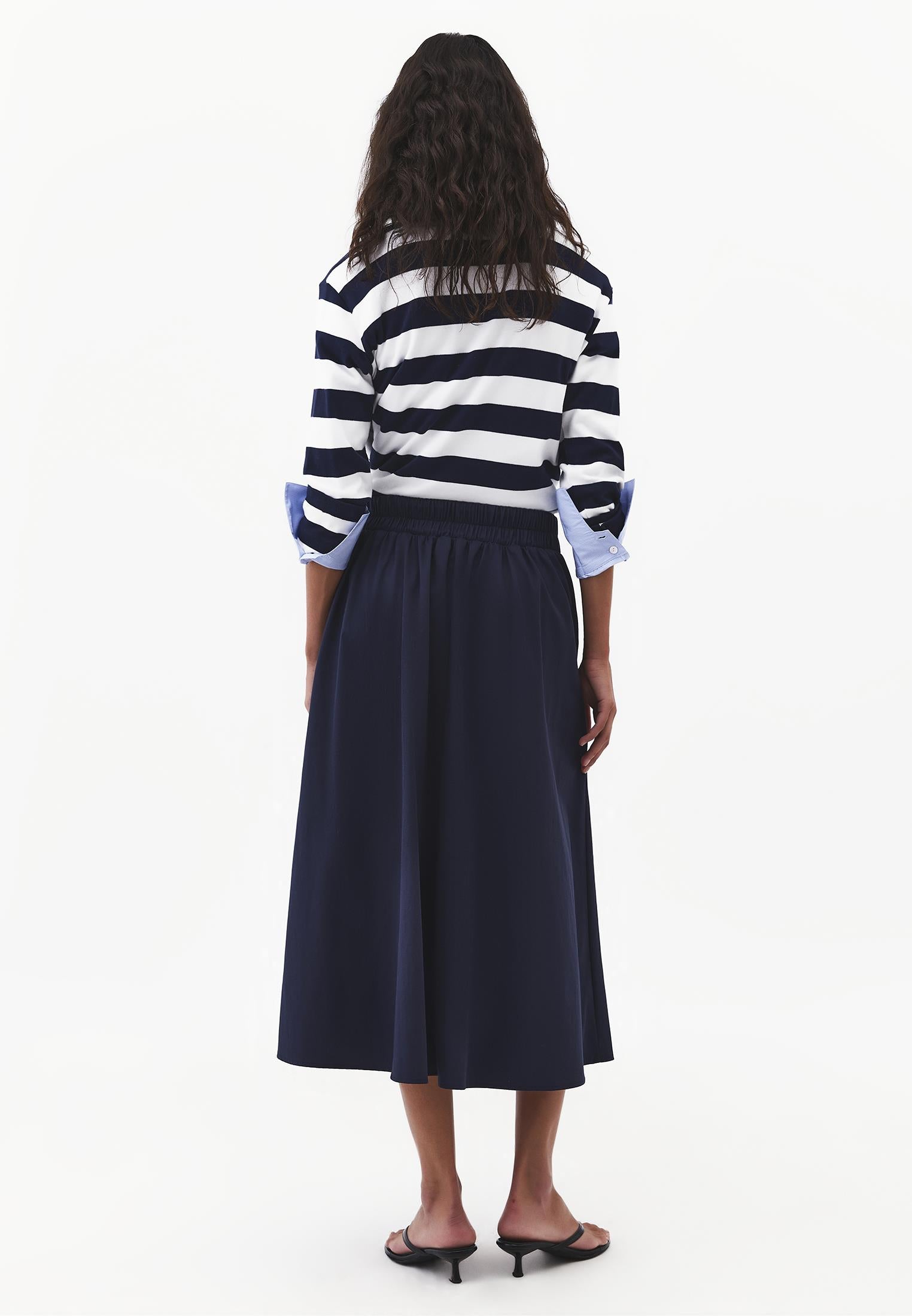 Pleated Long Skirt - MIDNIGHT