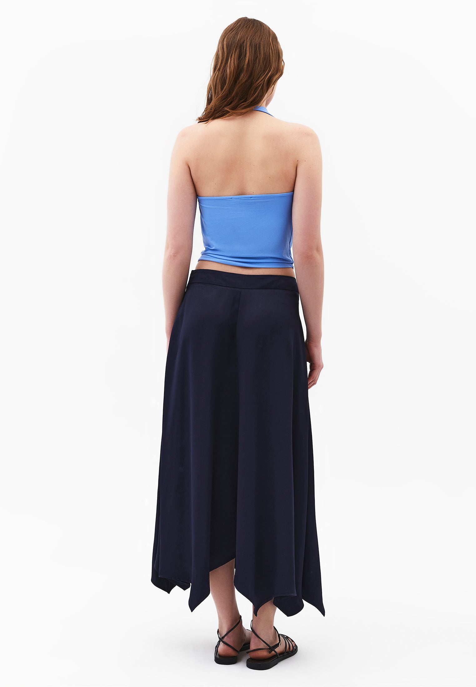 Asymmetric Flared Long Skirt - MIDNIGHT