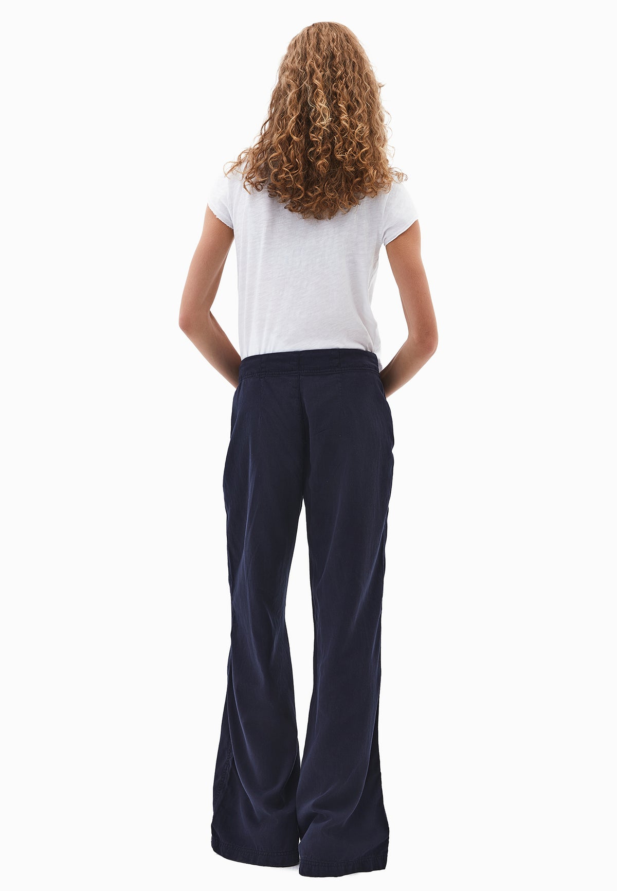 Wide Leg Trousers - Navy Blue
