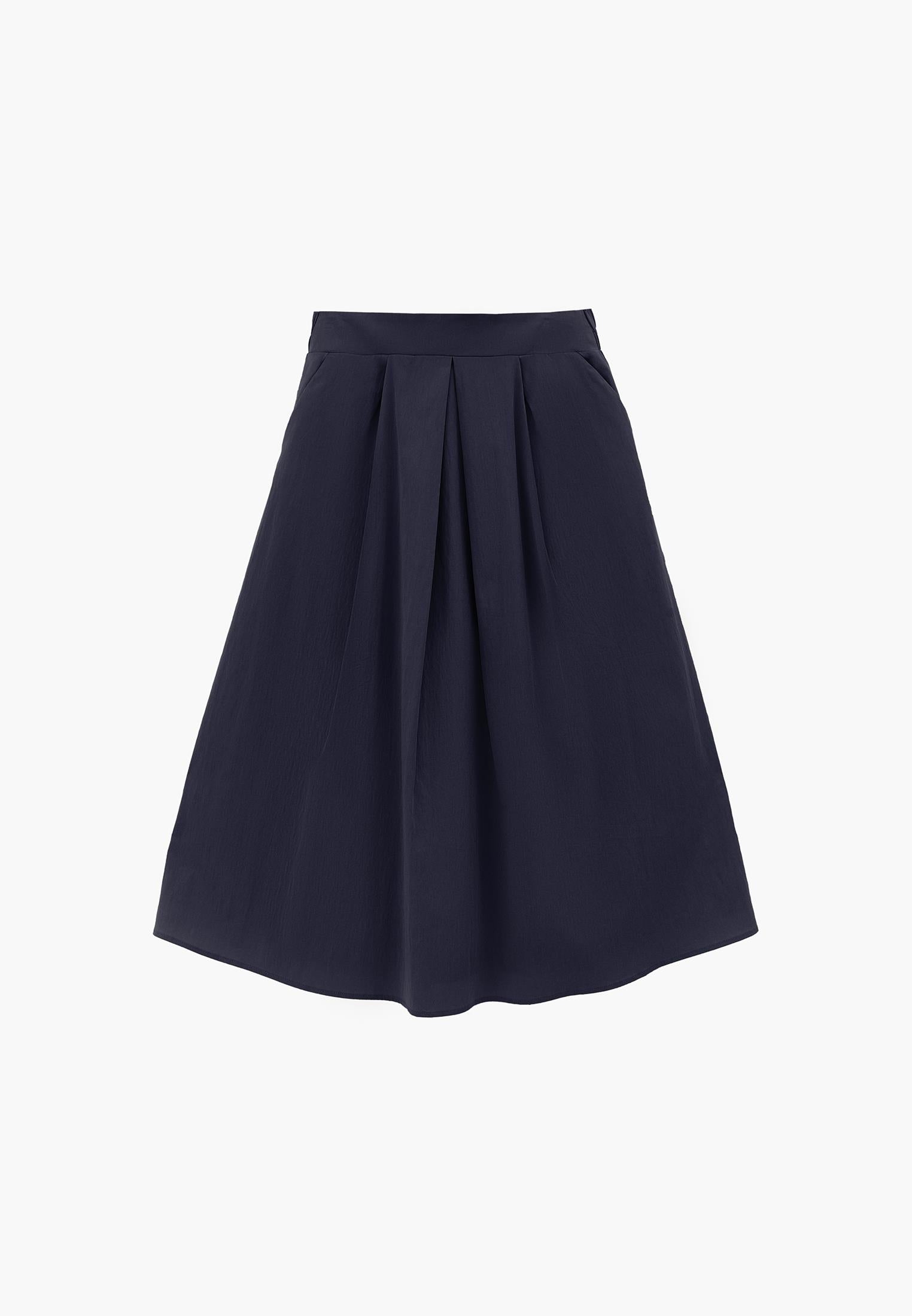 Pleated Long Skirt - MIDNIGHT