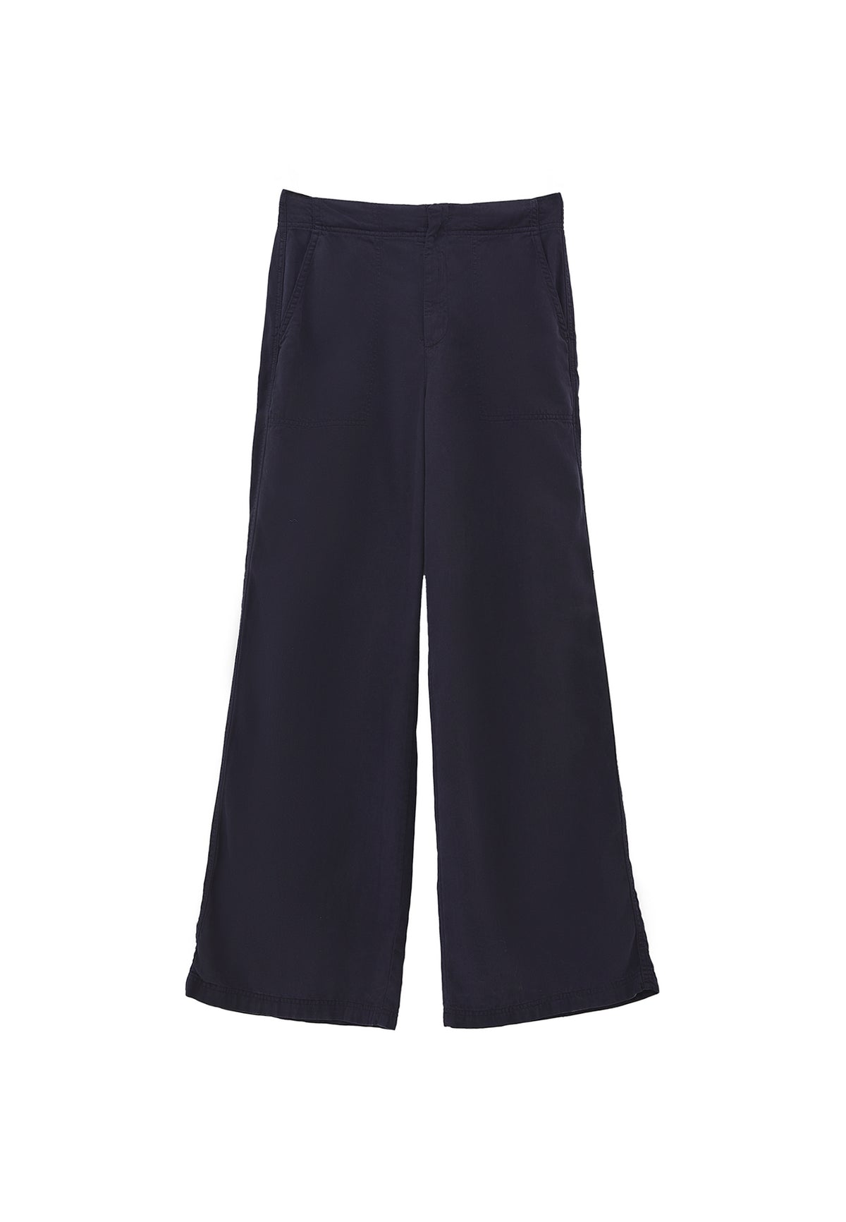 Wide Leg Trousers - Navy Blue