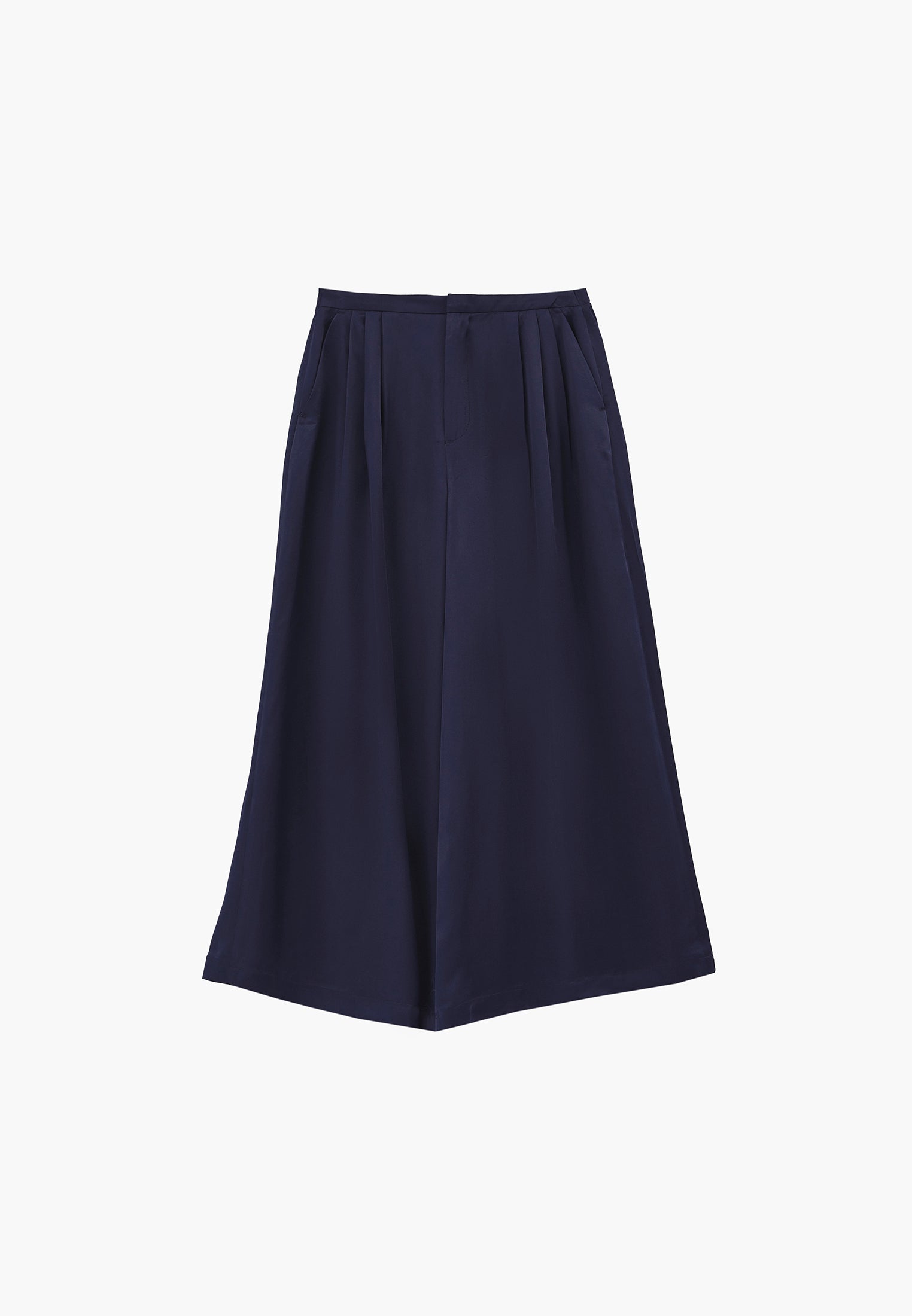Cropped Wide Leg Culotte Pants - MIDNIGHT