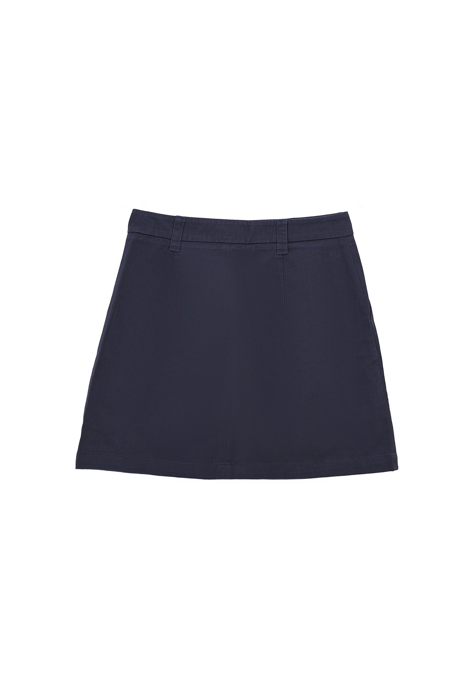 Cotton slim fit mini skirt - MIDNIGHT